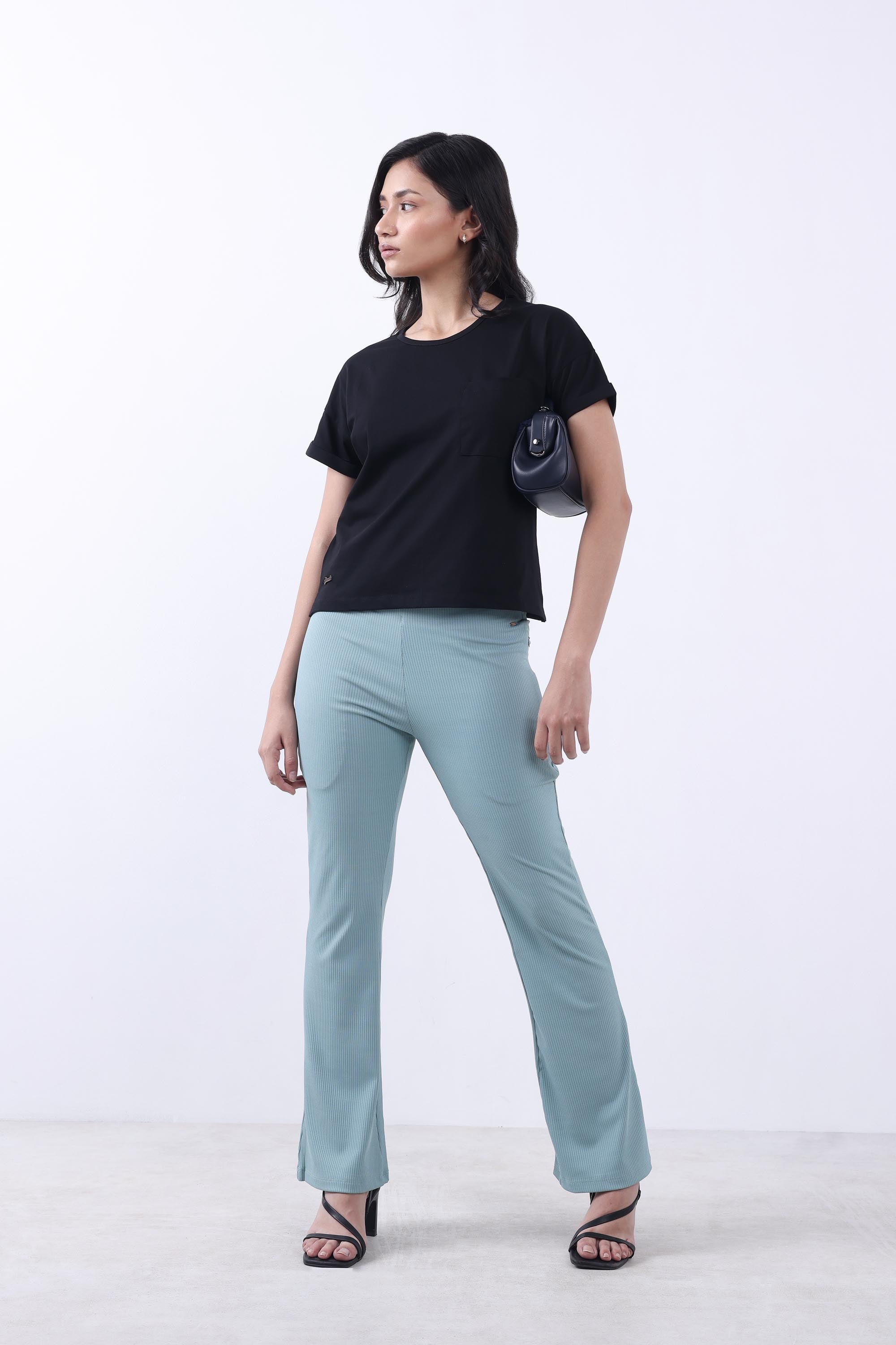 SOLID BLACK WOMEN T-SHIRT-3
