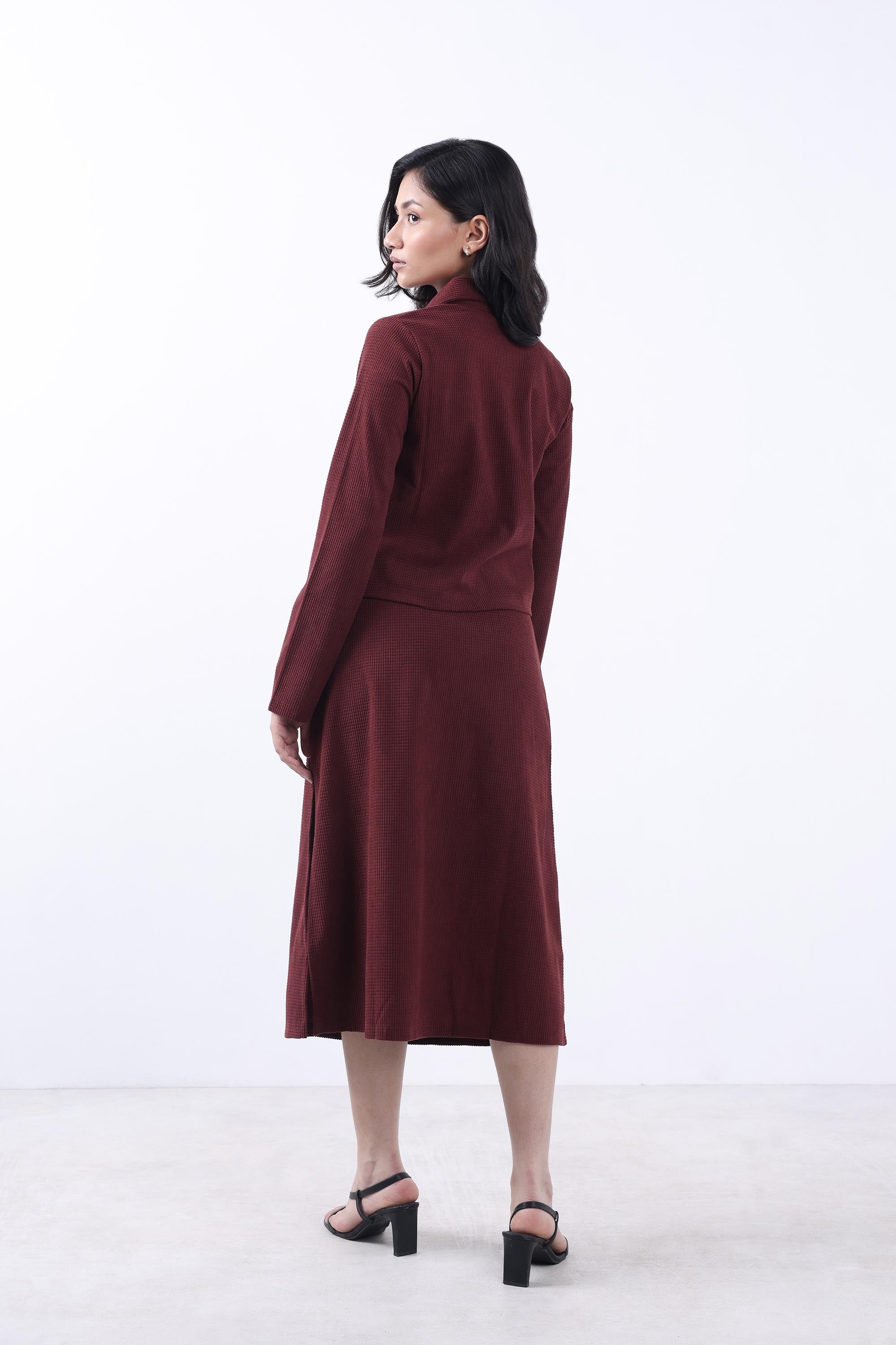 Women Brick Corduroy Jacket & Skirt Co-ord set.-8