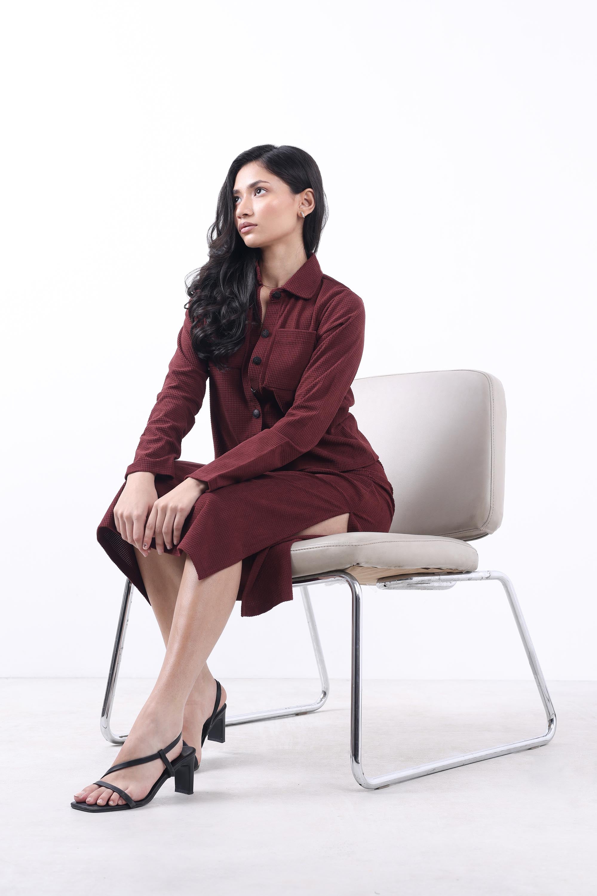 Women Brick Corduroy Jacket & Skirt Co-ord set.-6