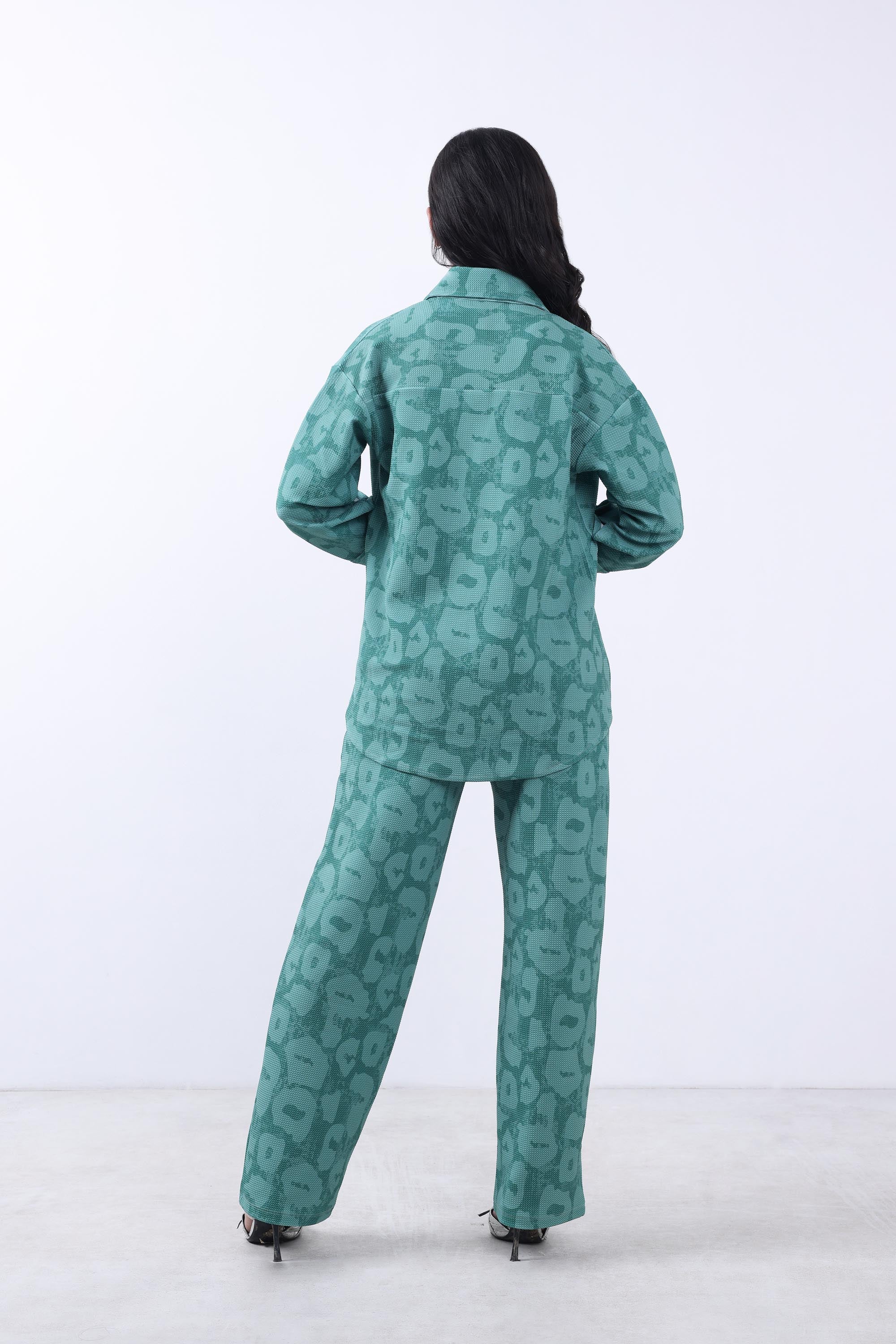 Women Evergreen Oversized Shirt With Trouser Co-ords.-6