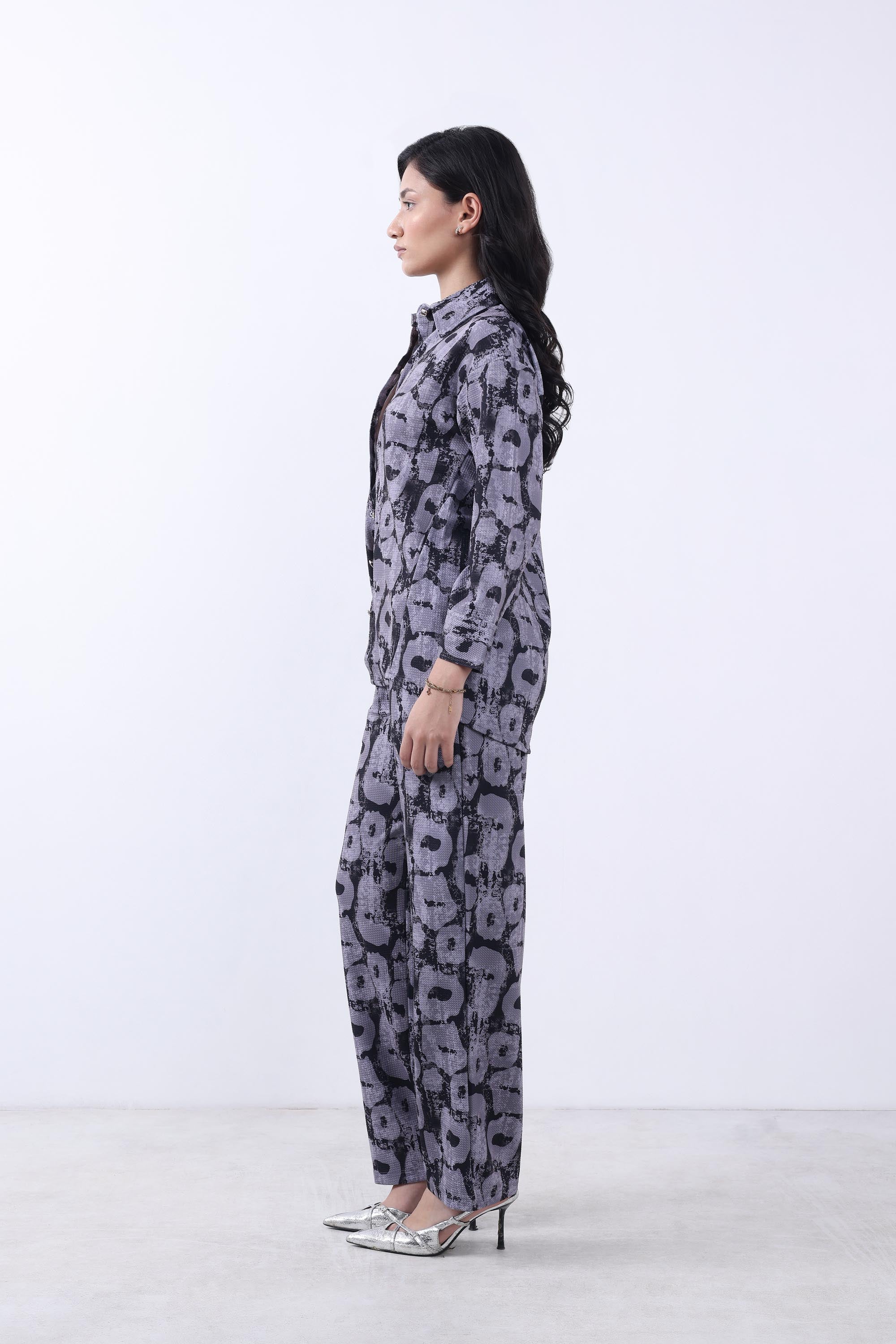 Women Black Oversized Shirt With Trouser Co-ords.-5