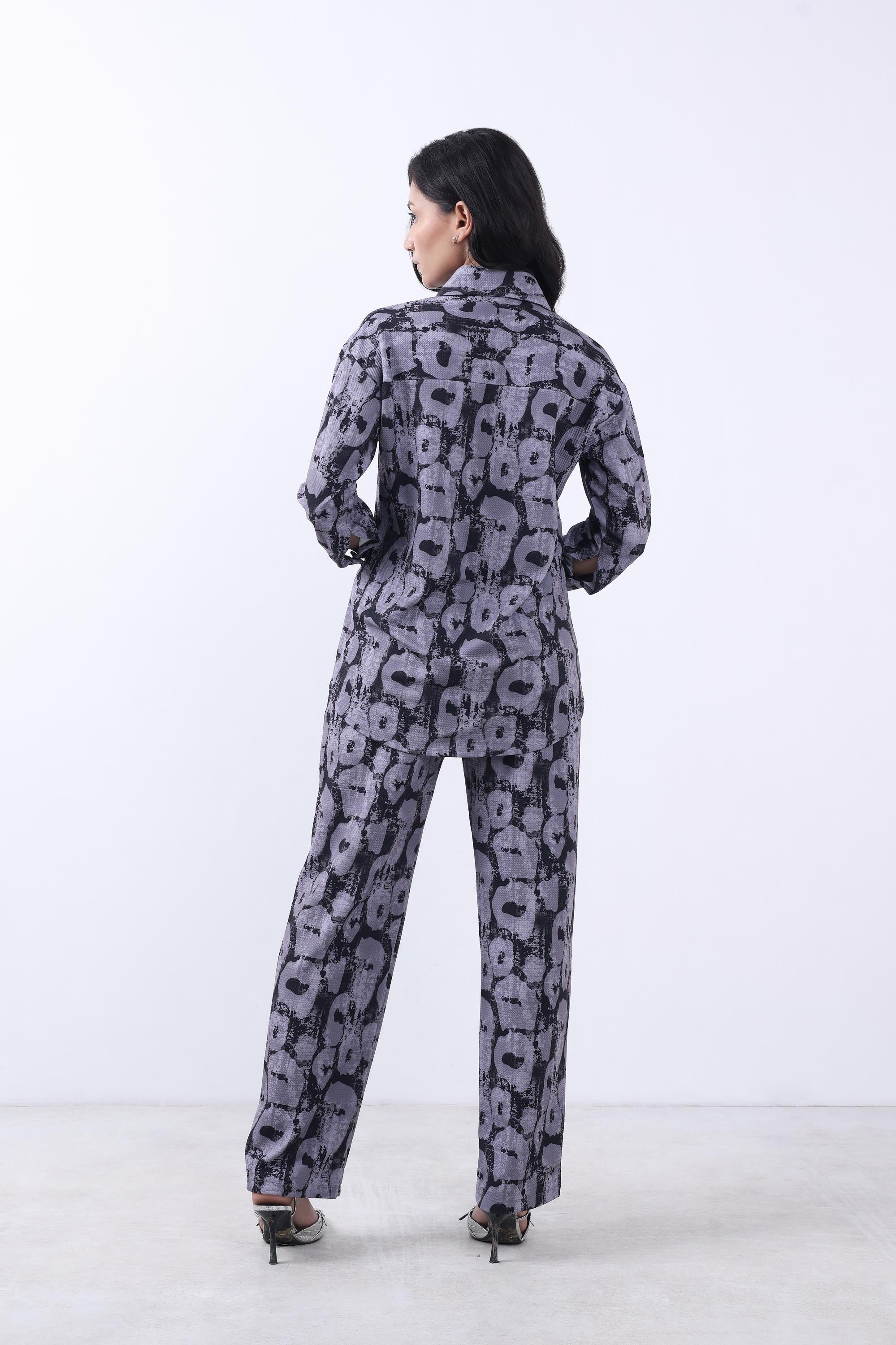 Women Black Oversized Shirt With Trouser Co-ords.-6