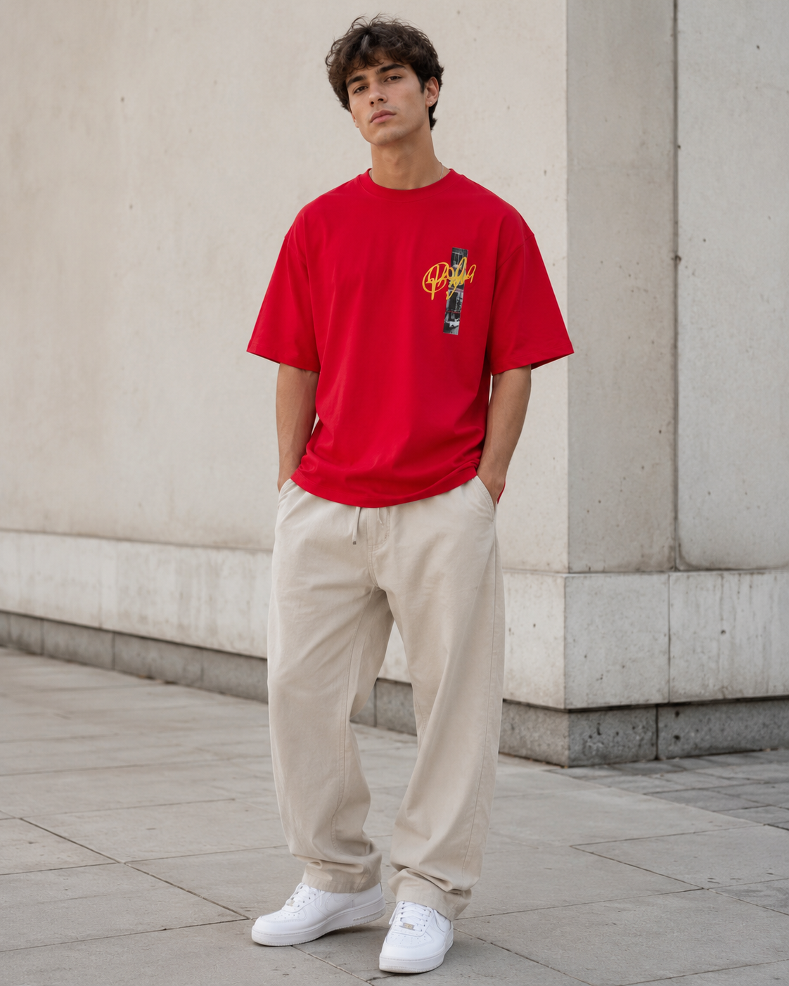 Crimson Red Tradition Lives On Graphic Oversized T-Shirt-3