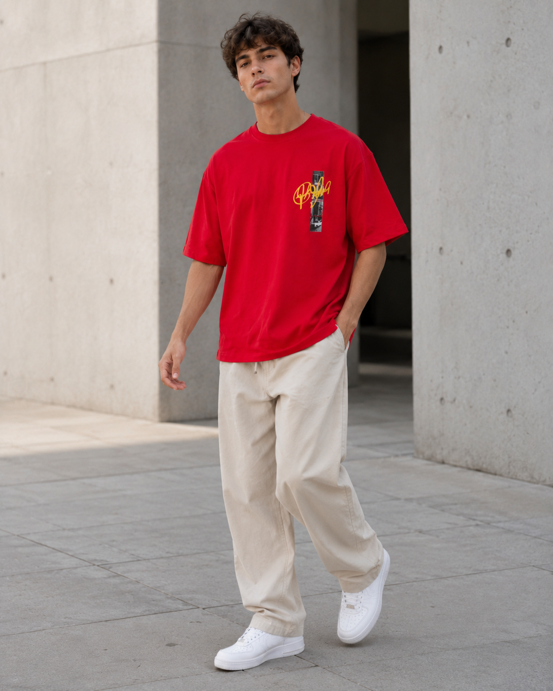 Crimson Red Tradition Lives On Graphic Oversized T-Shirt-4