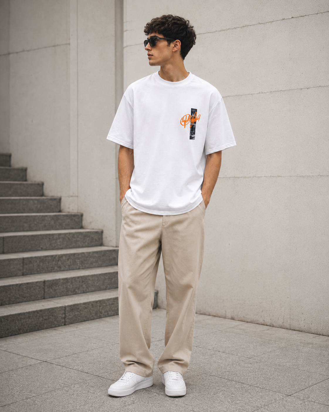 White Tradition Lives On Graphic Oversized T-Shirt-5