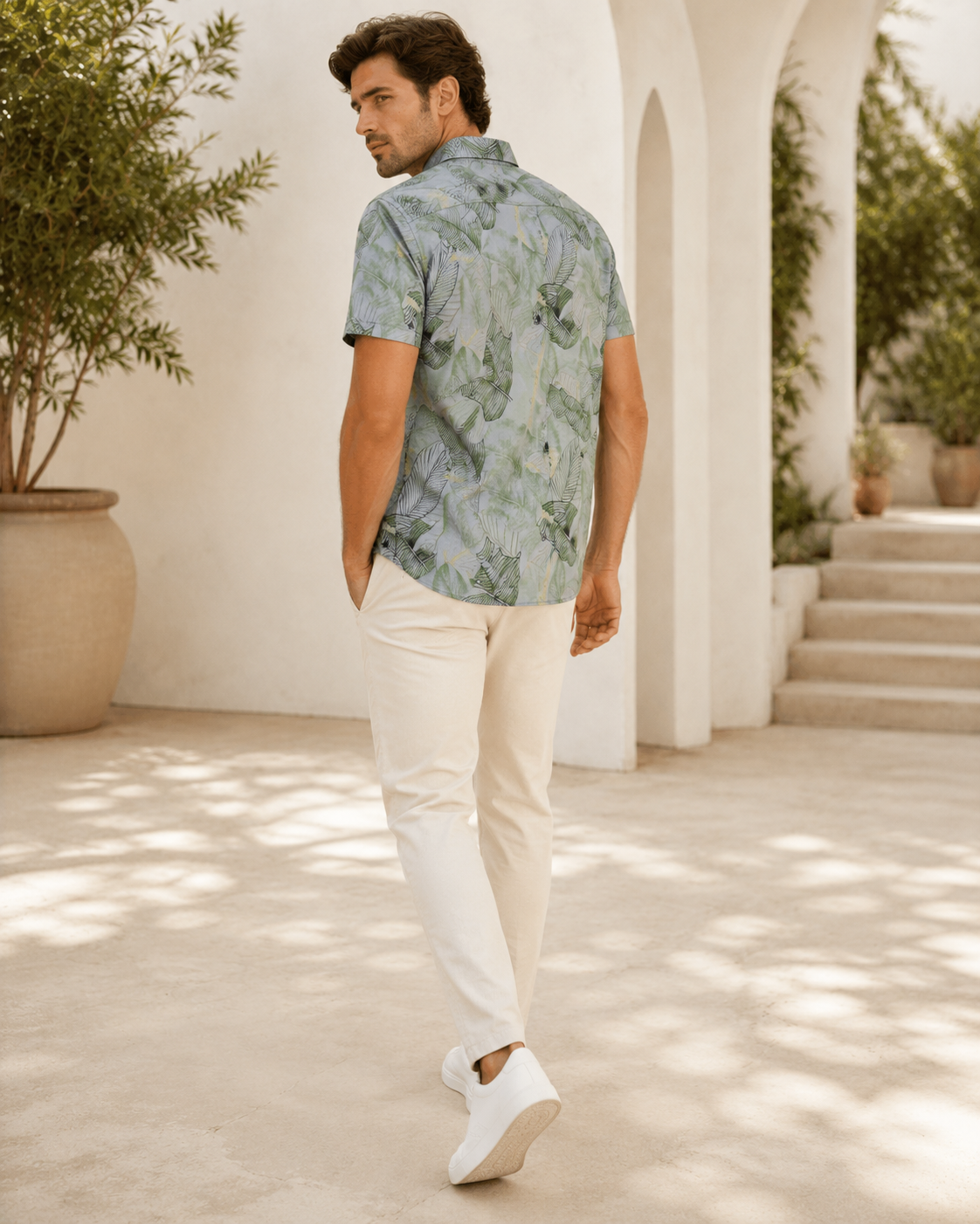Light Grey Textured Casual Shirt-4