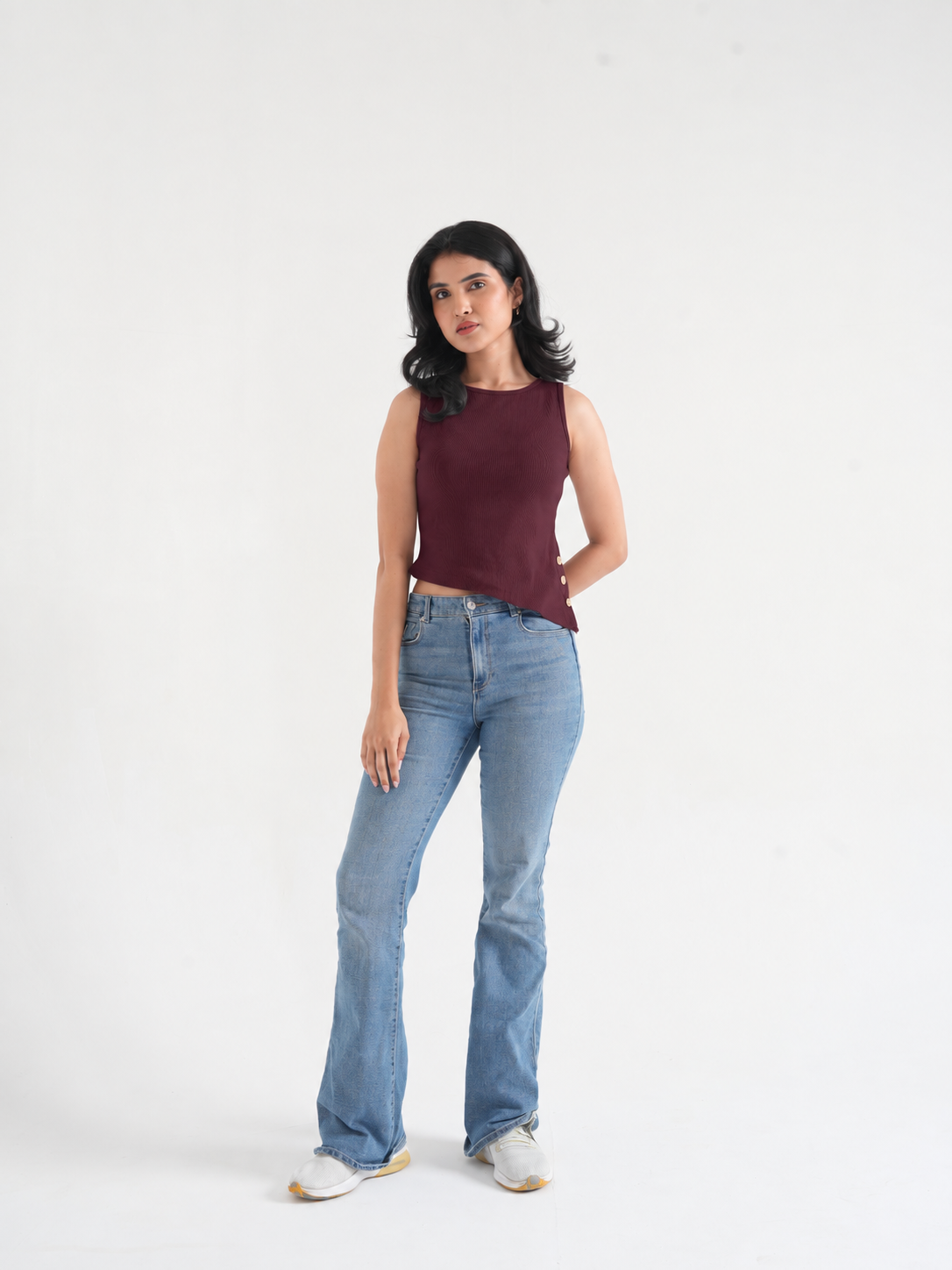 Chilly Ribbed Sleeveless Side-Button Top-3