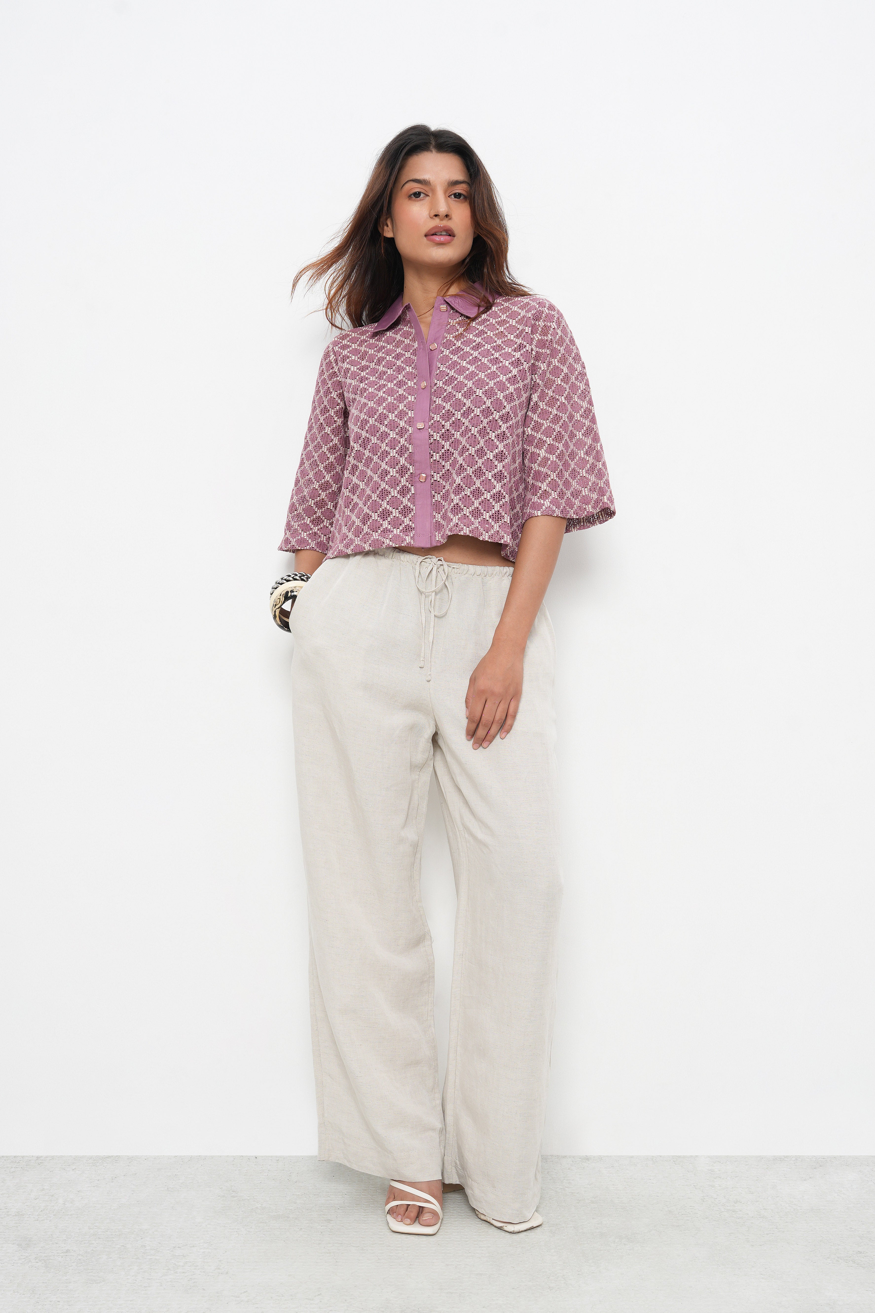 BONNATY PINK PARTY WEAR LACE SHIRT-3