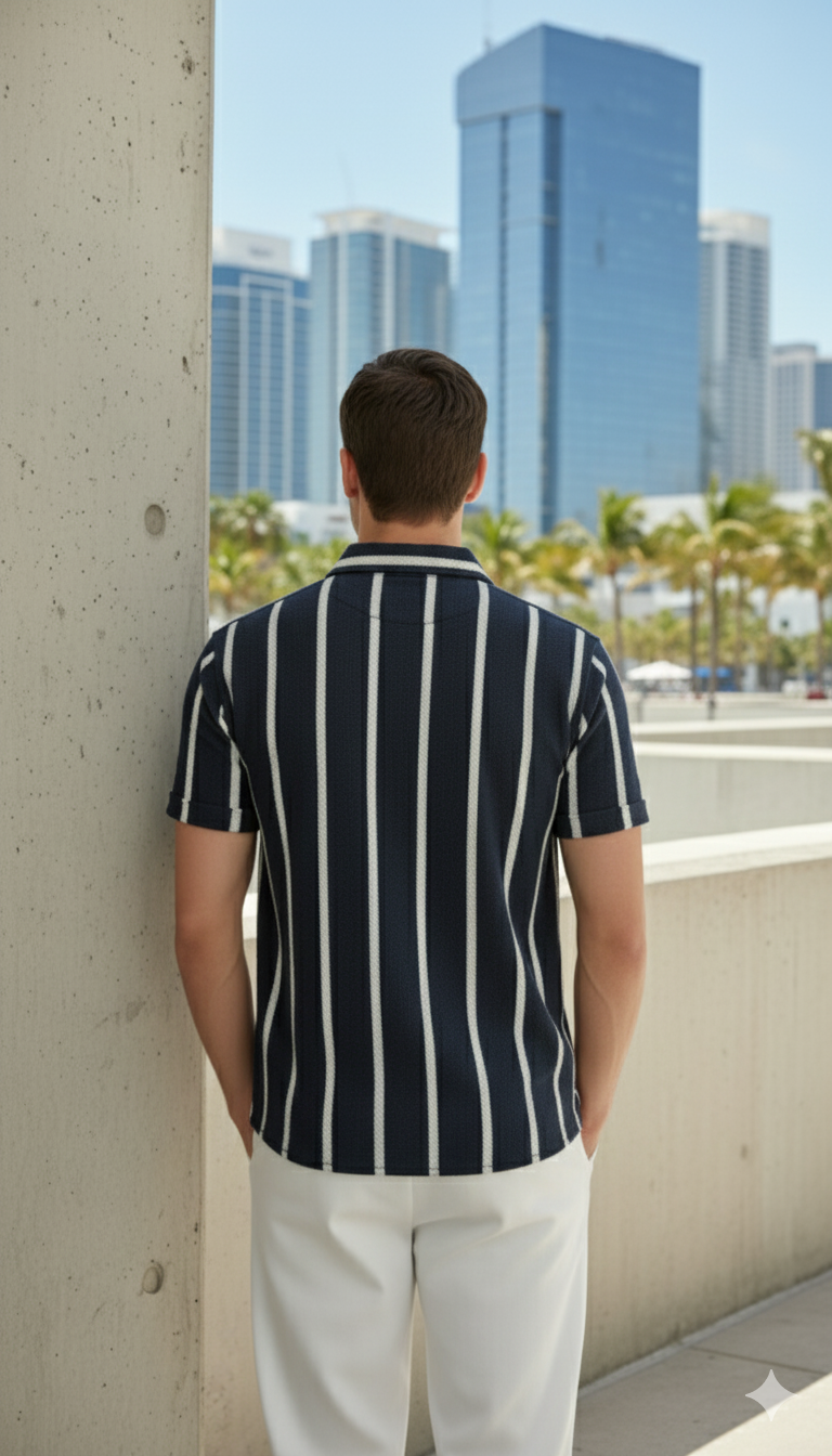 Charcoal & White Stripe Shirt-4