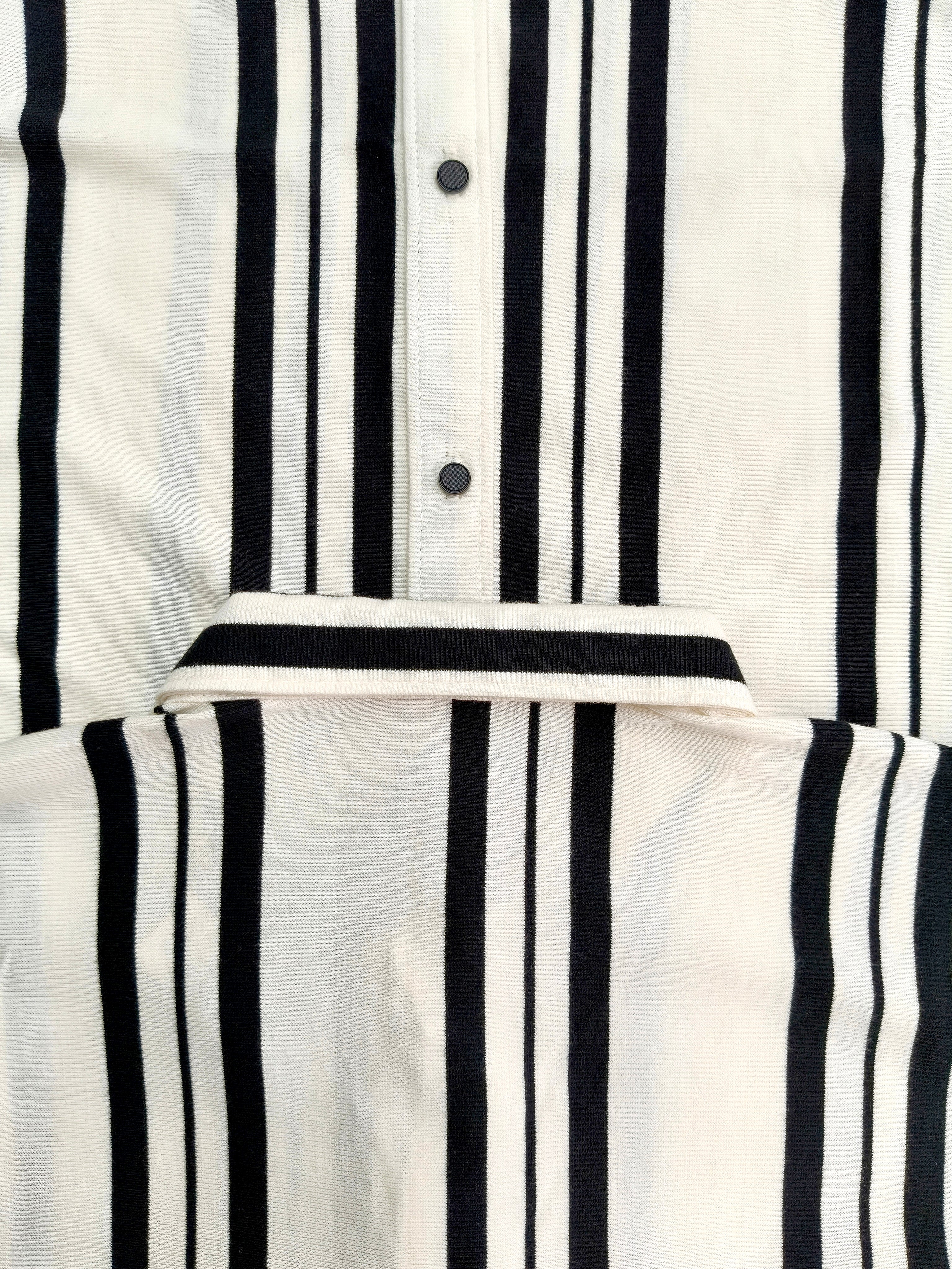 Men White & Black Striped Casual Shirt-5