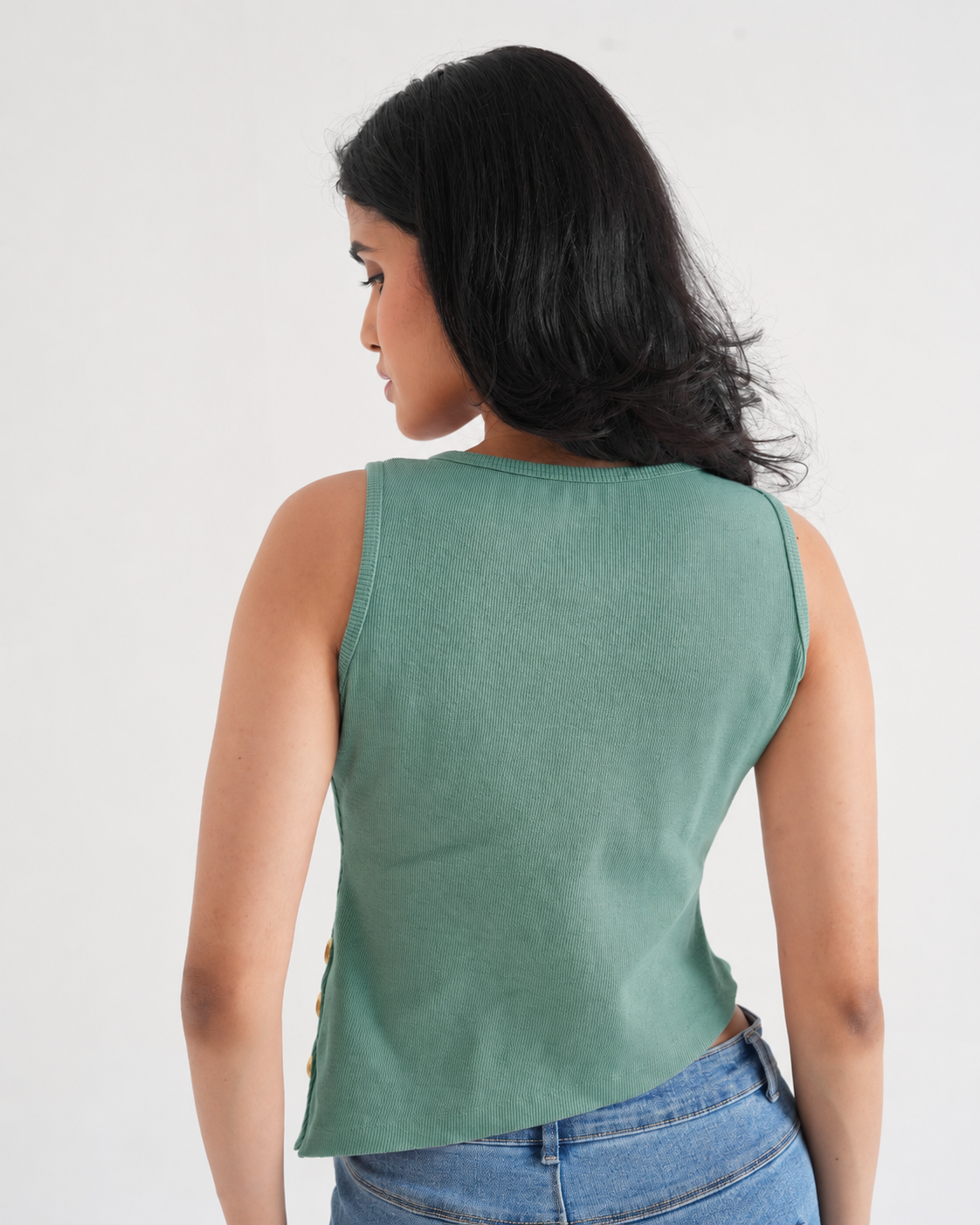 Pista Ribbed Sleeveless Side-Button Top-5