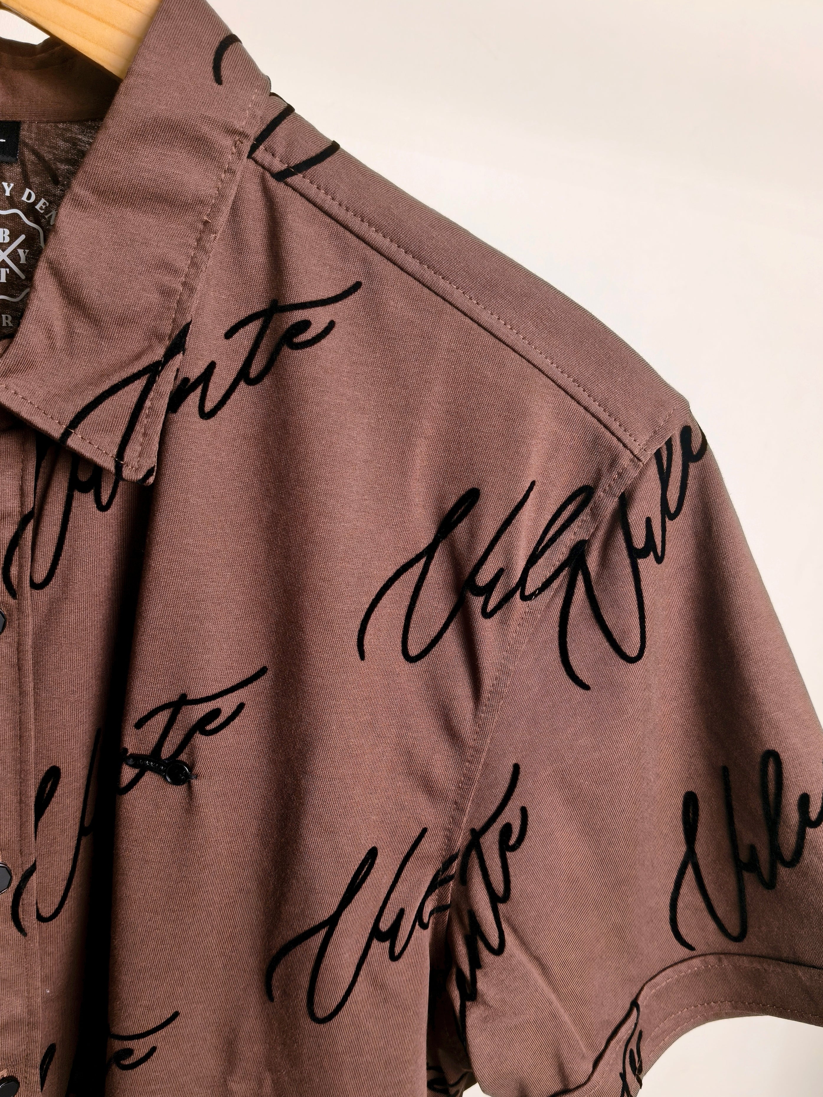 Brown coloured printed shirt-5