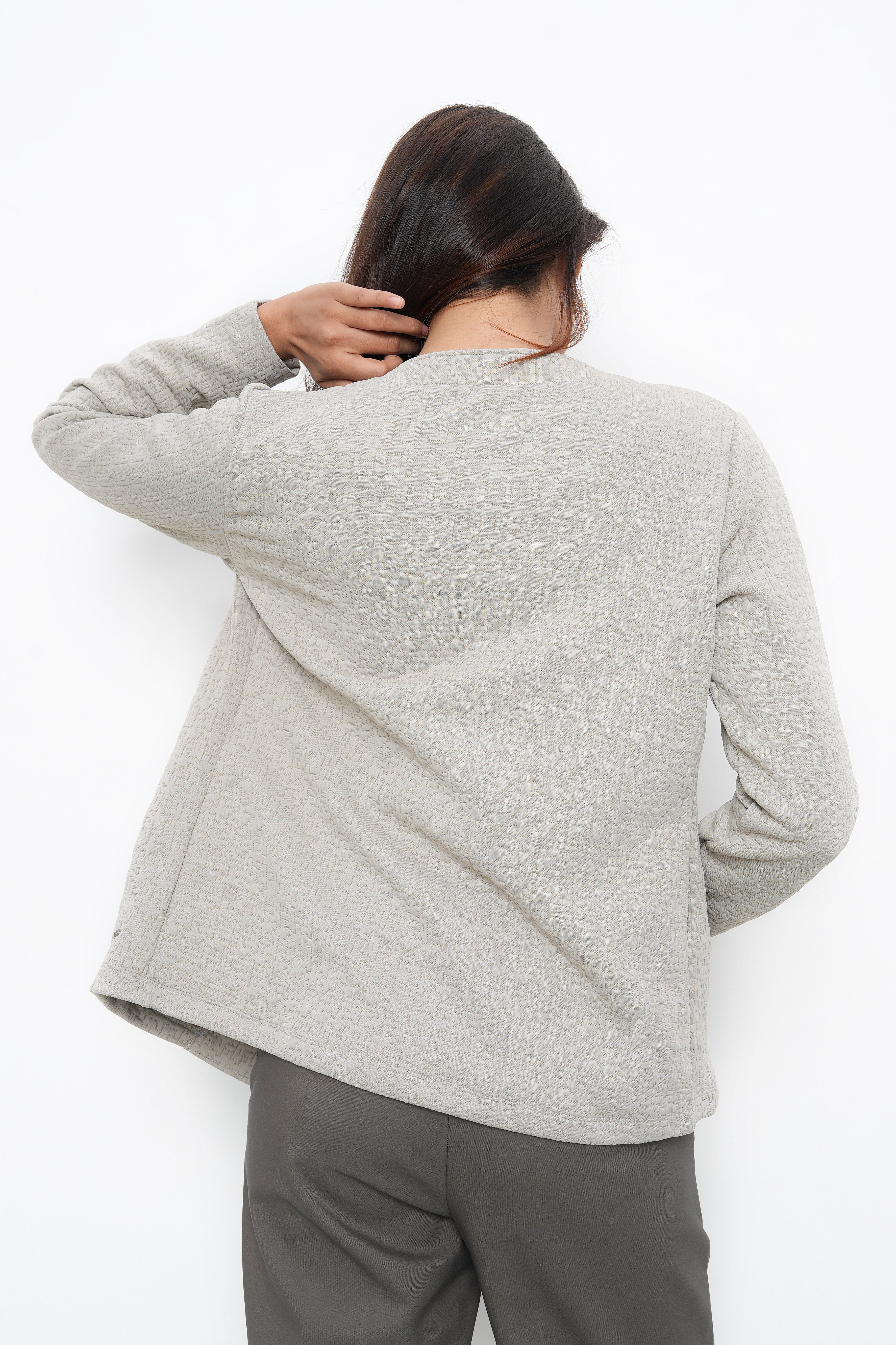 BONNATY BEIGE RELAXED FIT FRONT OPEN BLAZER-5