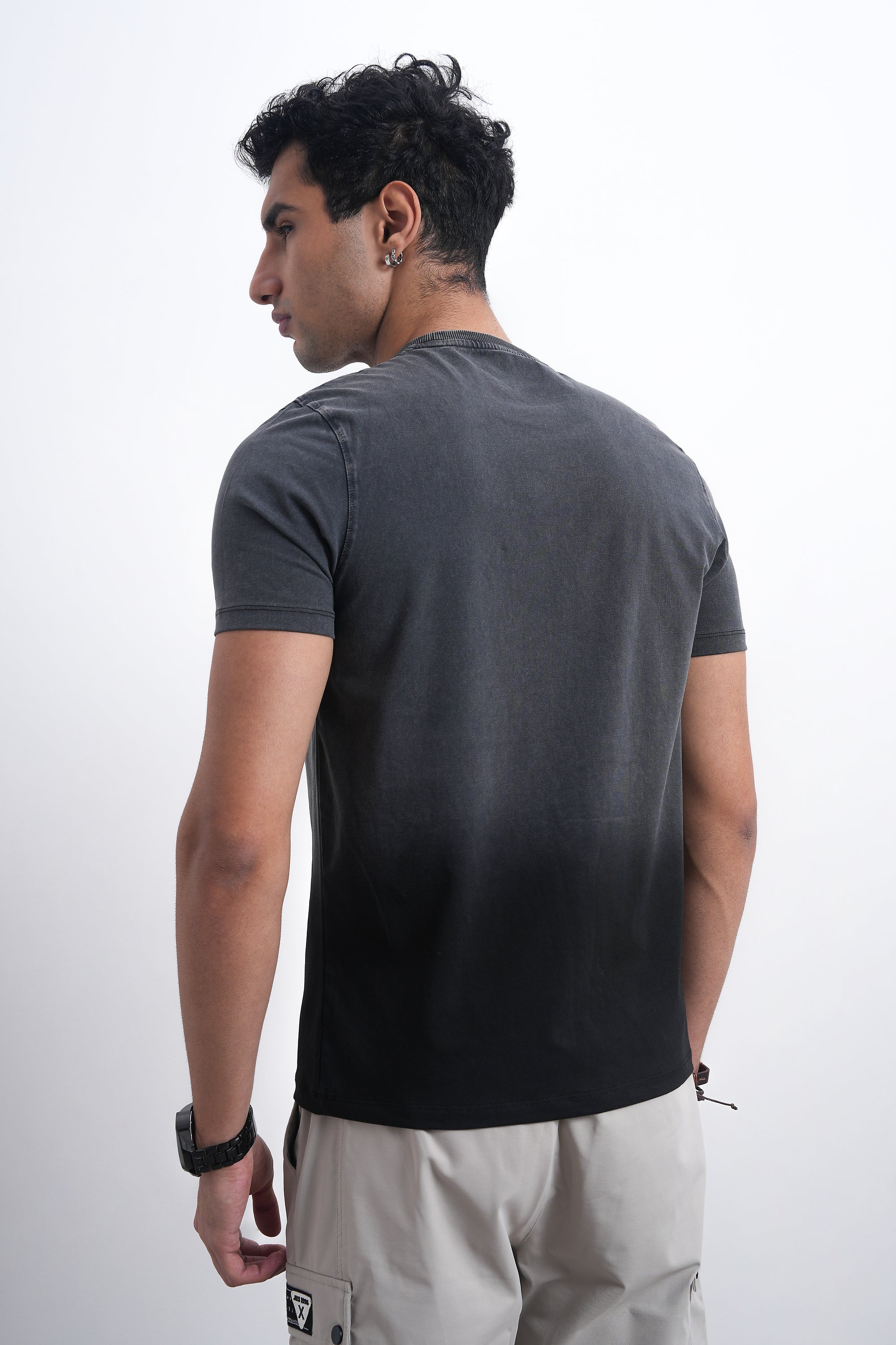 Men’s Charcoal Gradient Patch T-Shirt-5