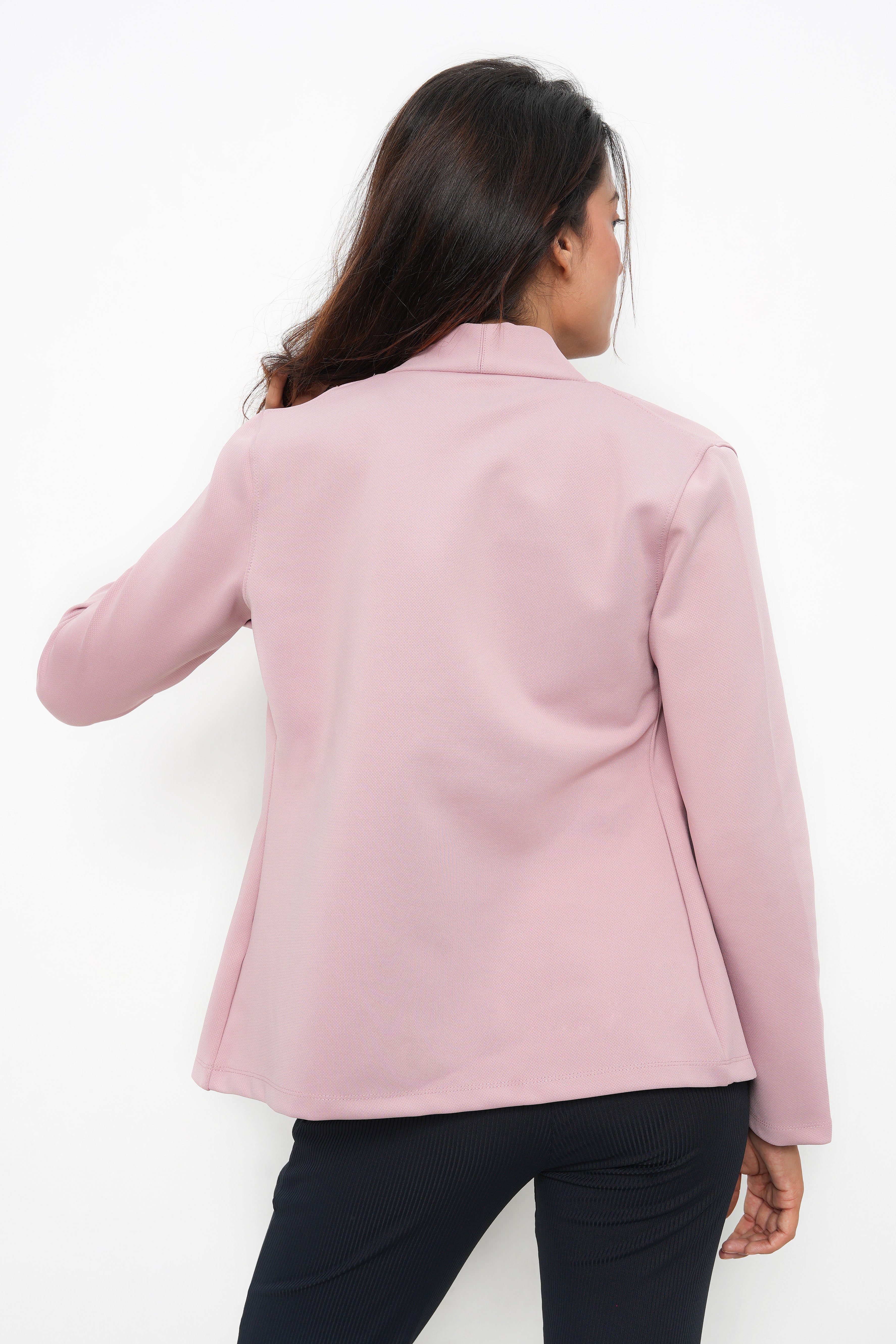 WOMEN PINK SLIM FIT CASUAL BLAZER-6