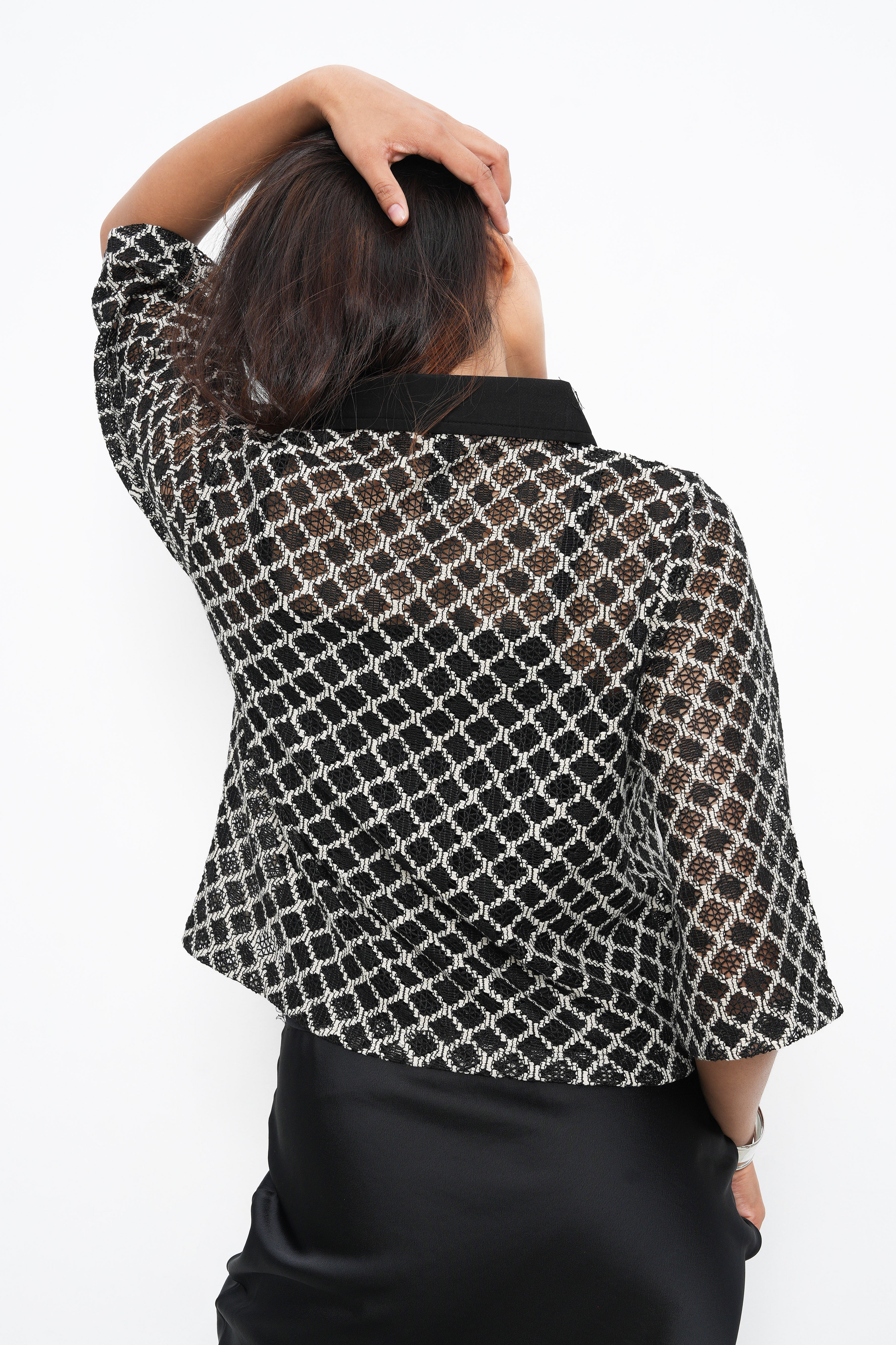 BONNATY BLACK PARTY WEAR LACE SHIRT-6
