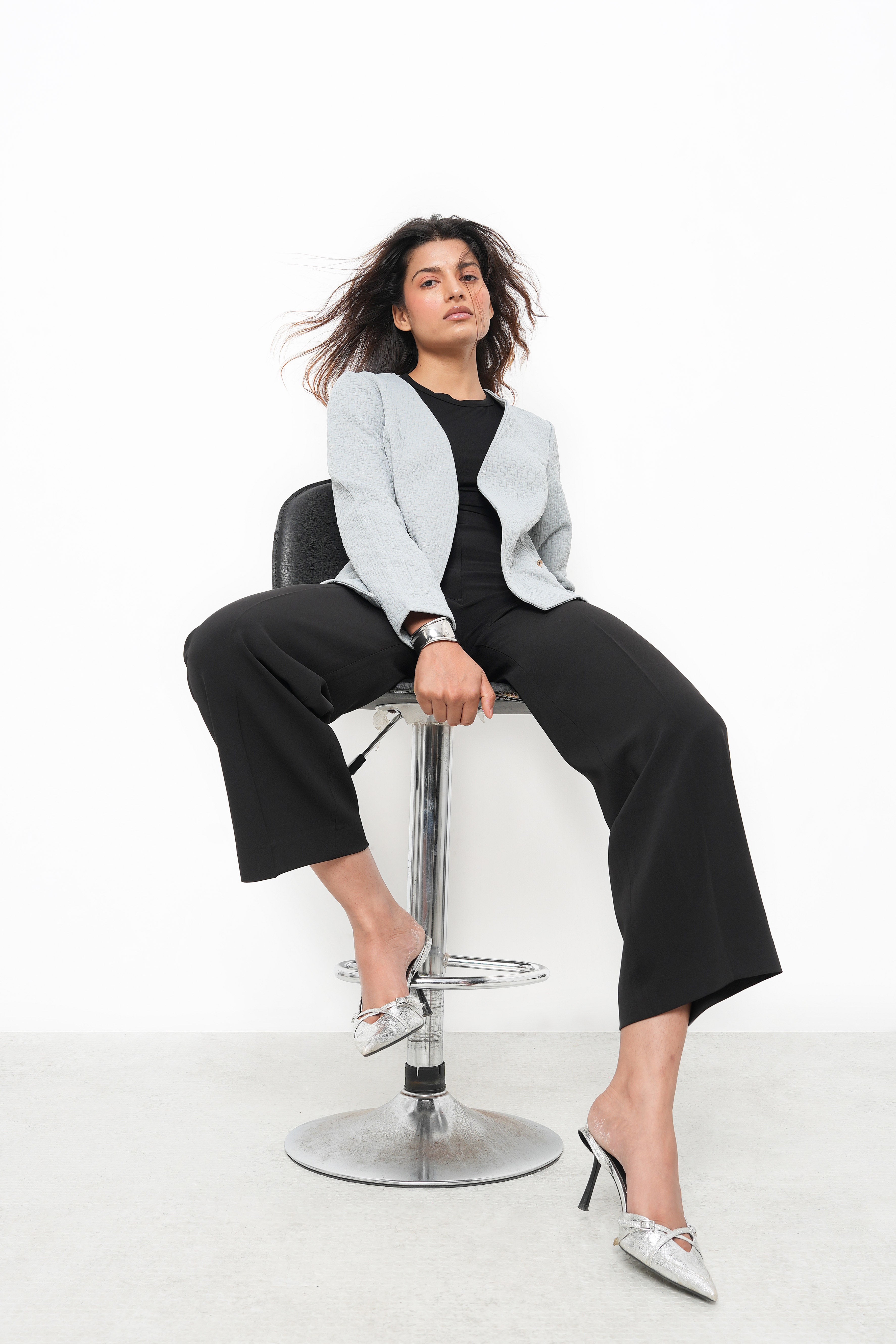 BONNATY CEMENT RELAXED FIT FRONT OPEN BLAZER-6
