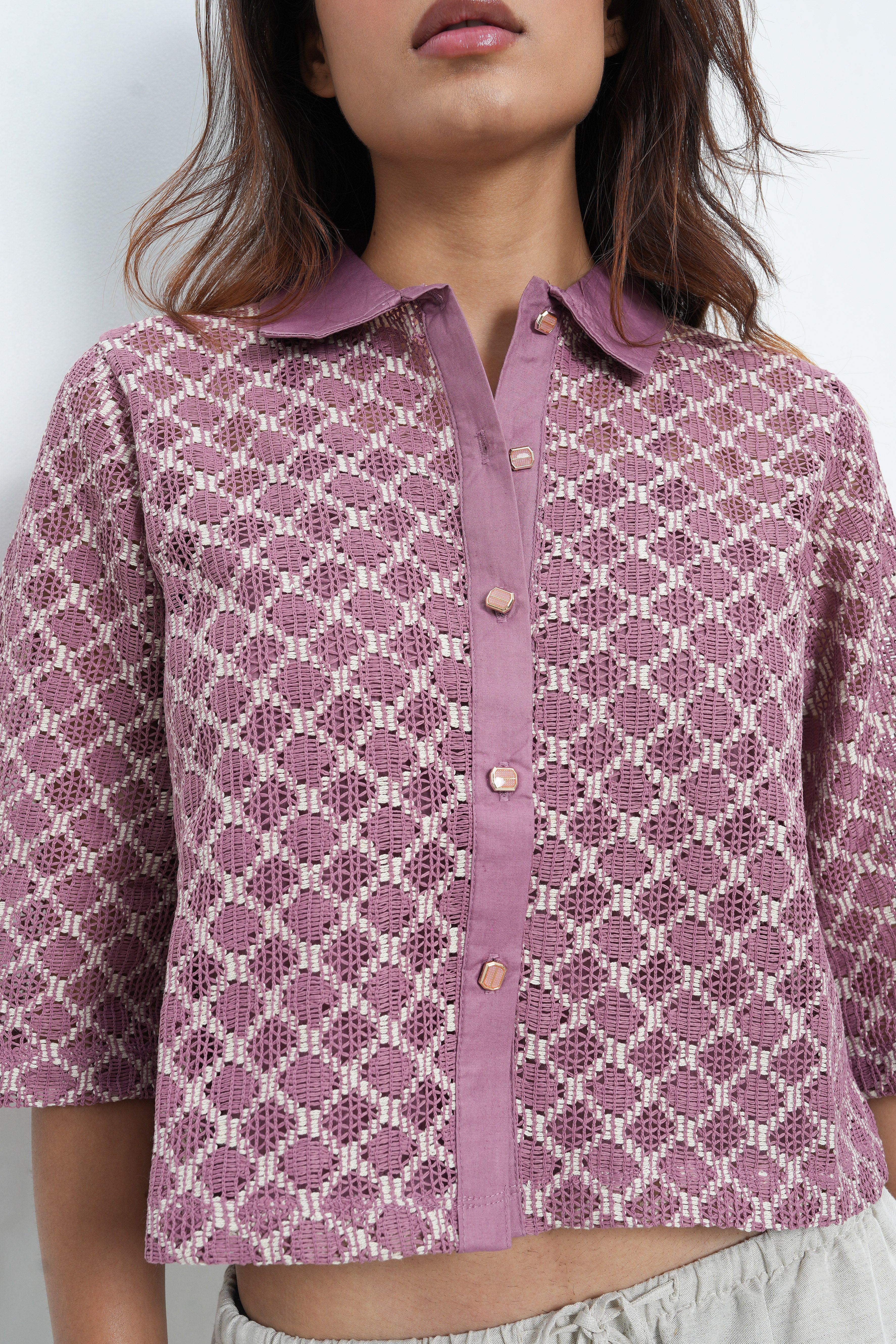 BONNATY PINK PARTY WEAR LACE SHIRT-8