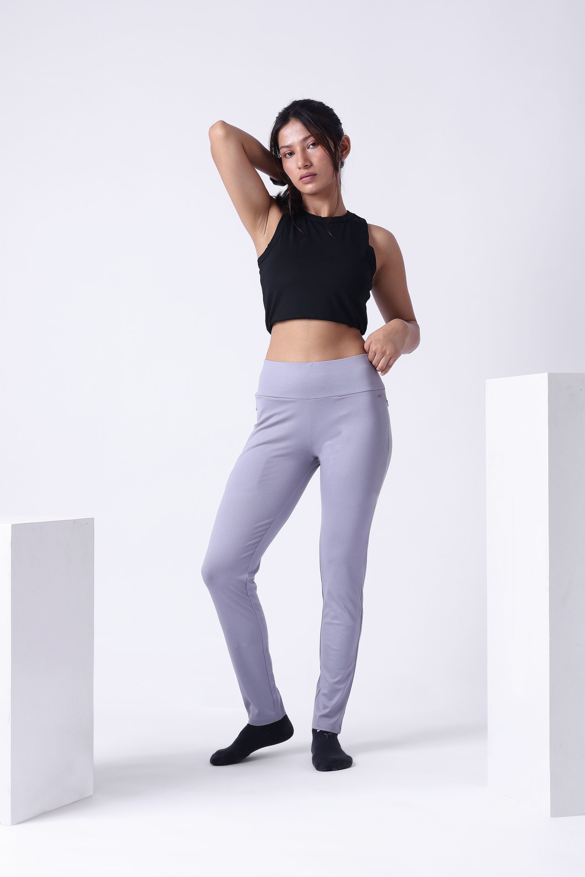 LIGHT GREY HIGH RISE FUNCTIONAL LEGGINGS-3