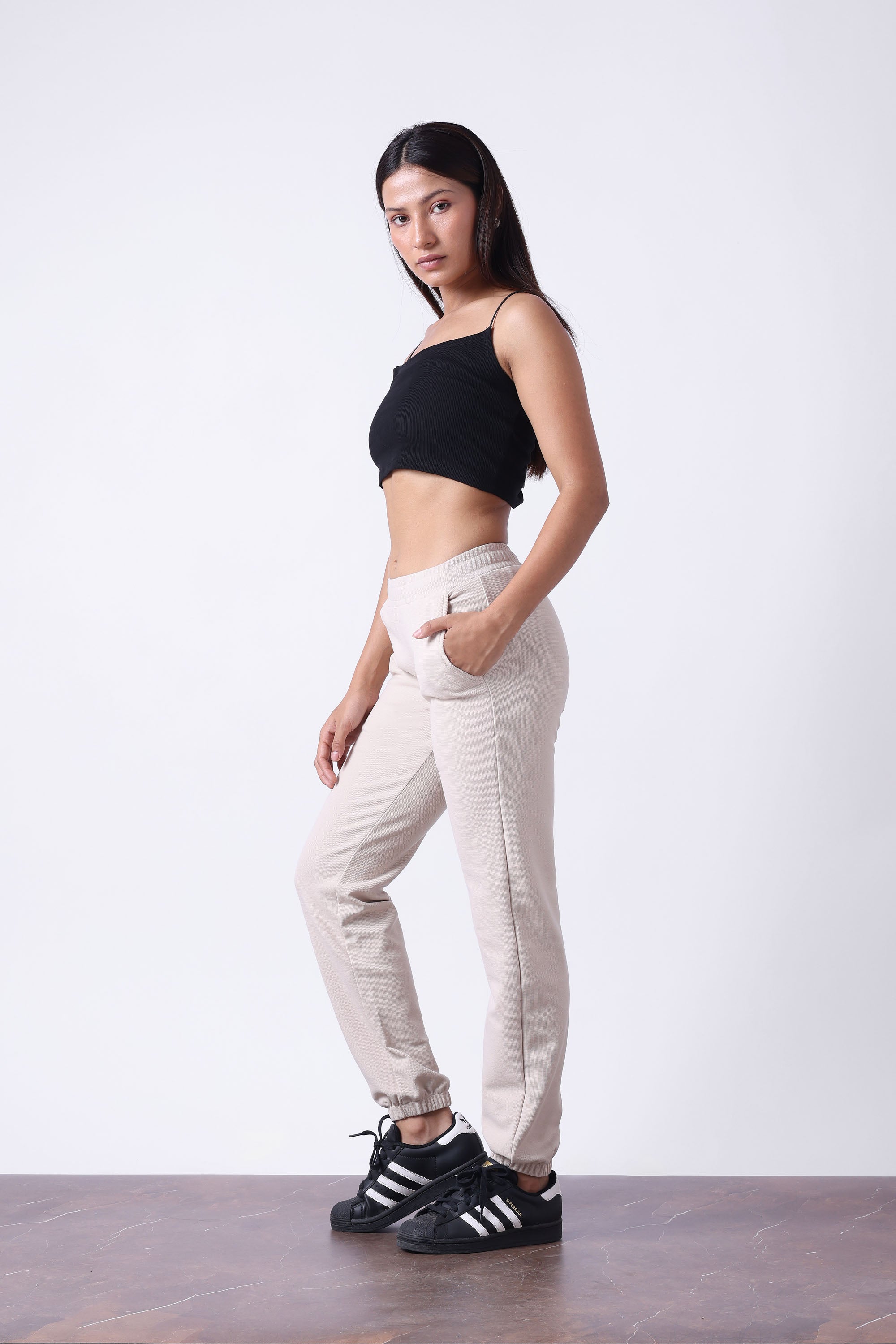 BEIGE ESSENTIAL ALL DAY JOGGERS-4