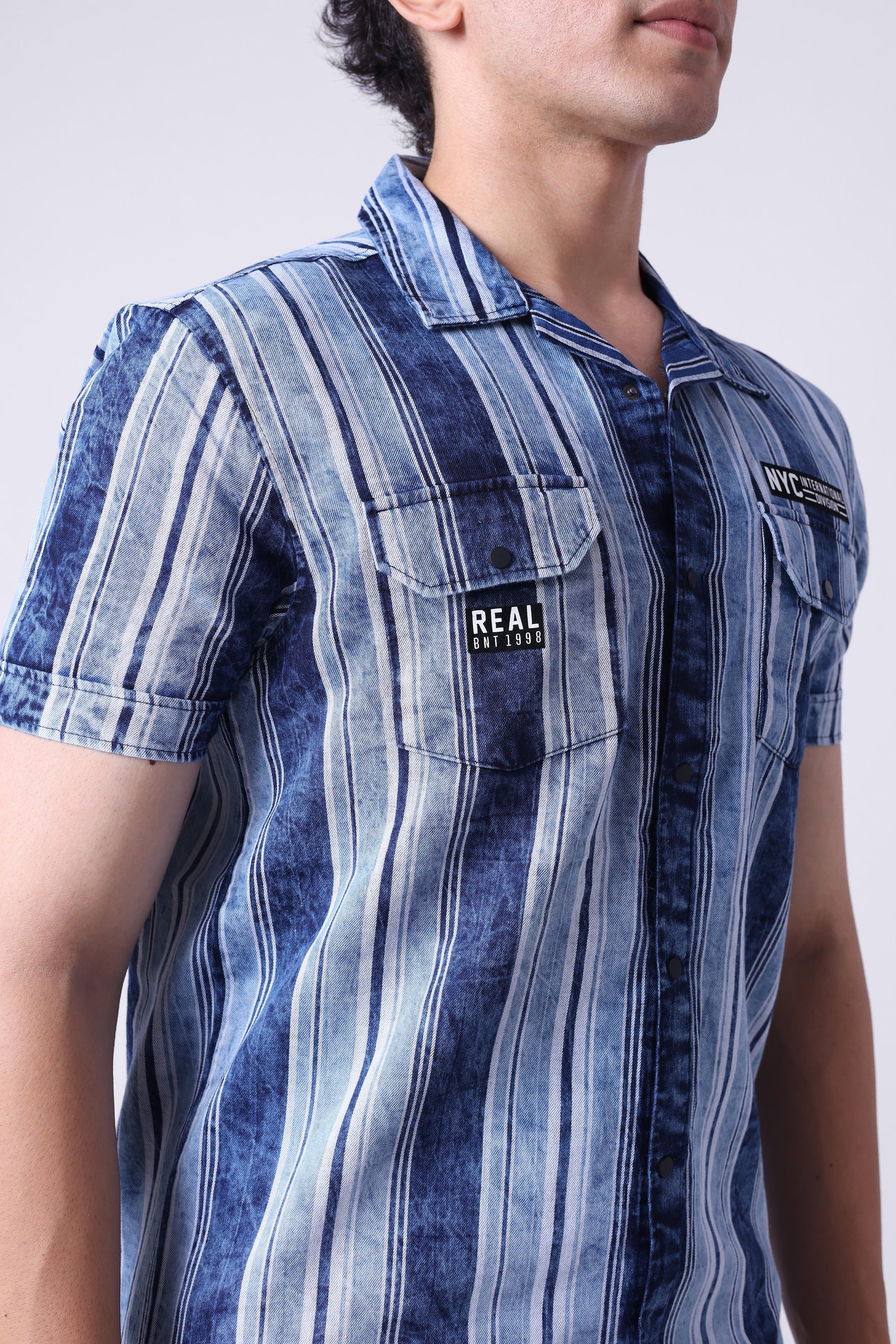 VERTICAL STRIPED DENIM SHIRT-3