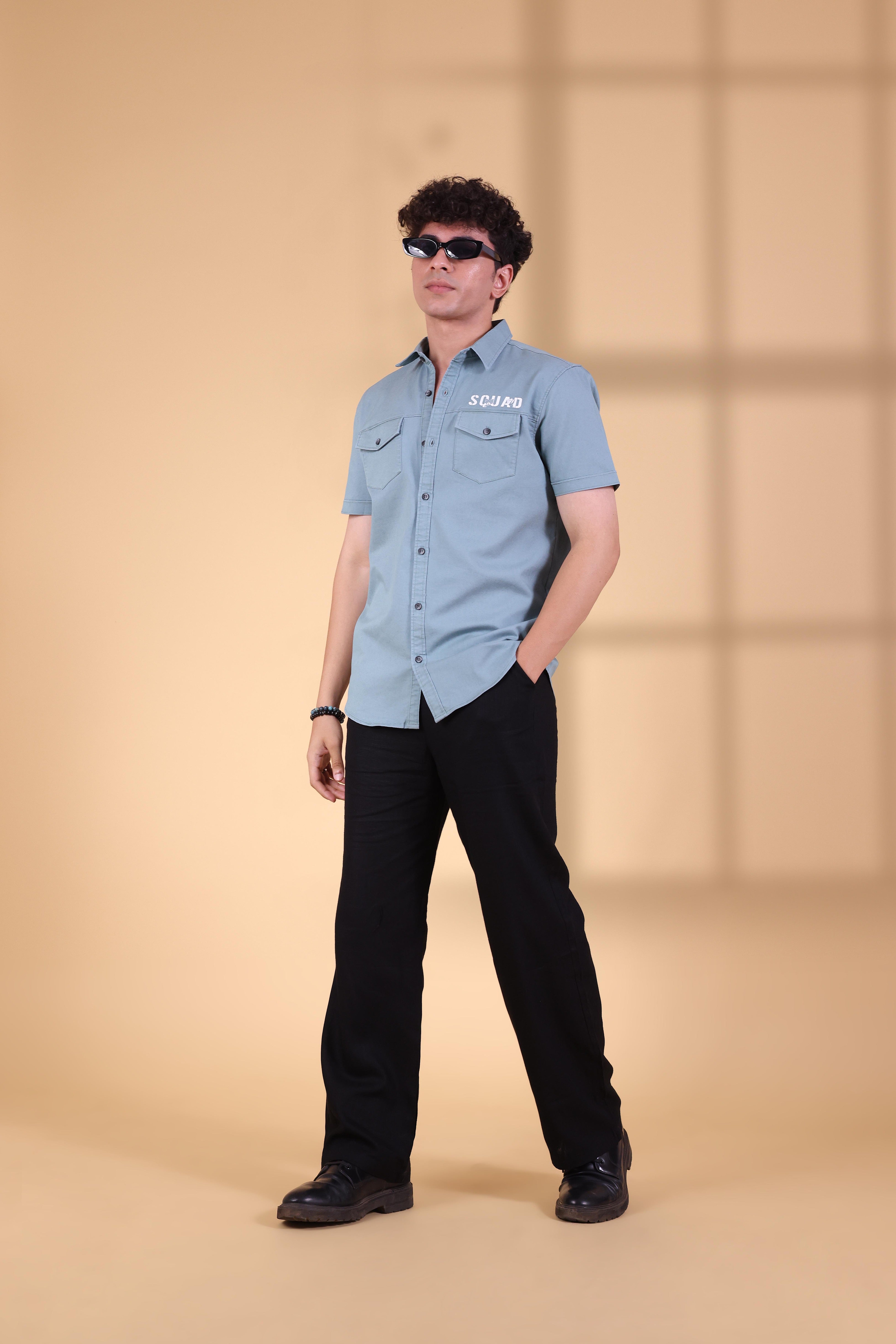 PISTA DOUBLE POCKET SOLID SHIRT-3