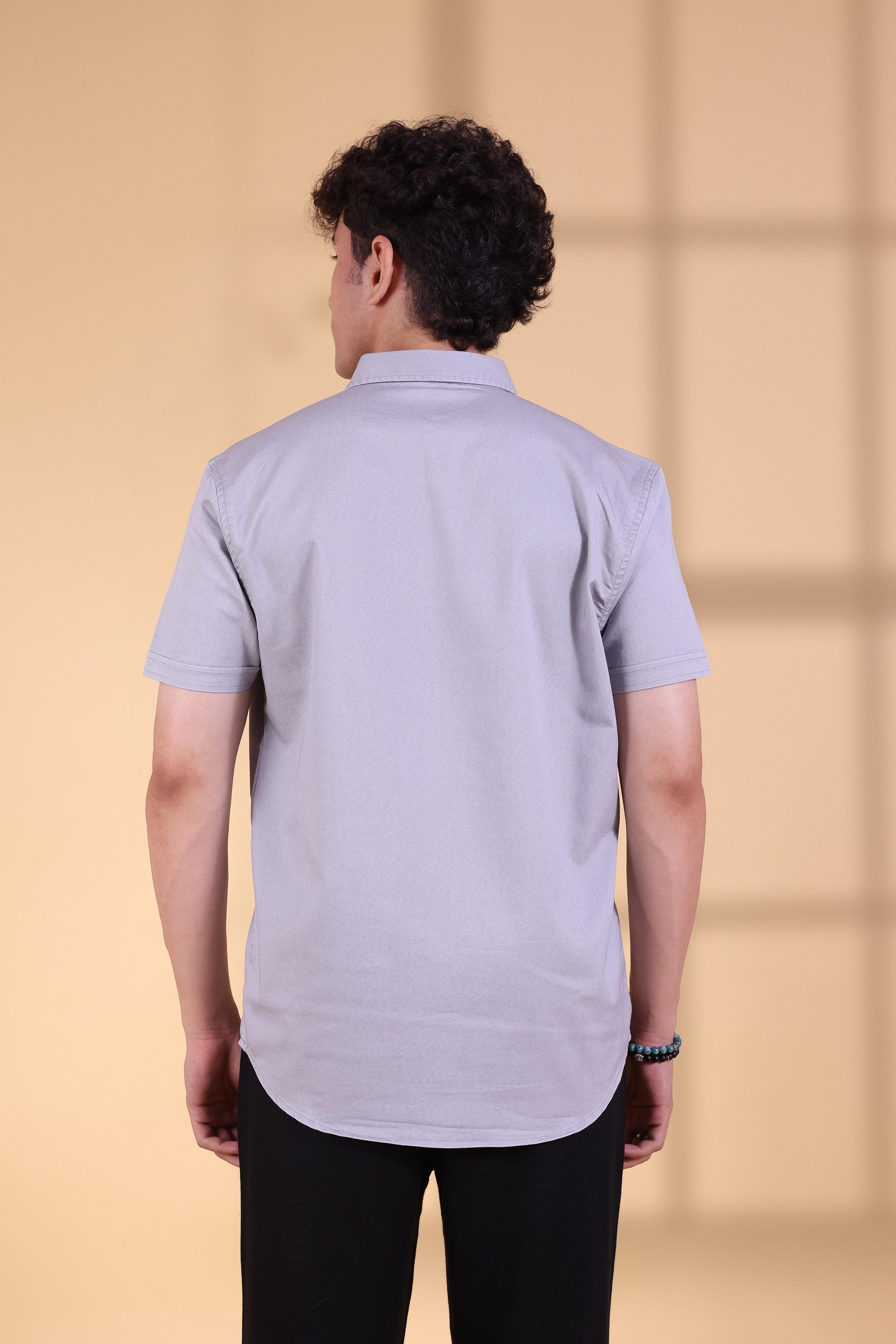 CEMENT TEXT GRAPHIC SOLID SHIRT HALF SLEEVES-4