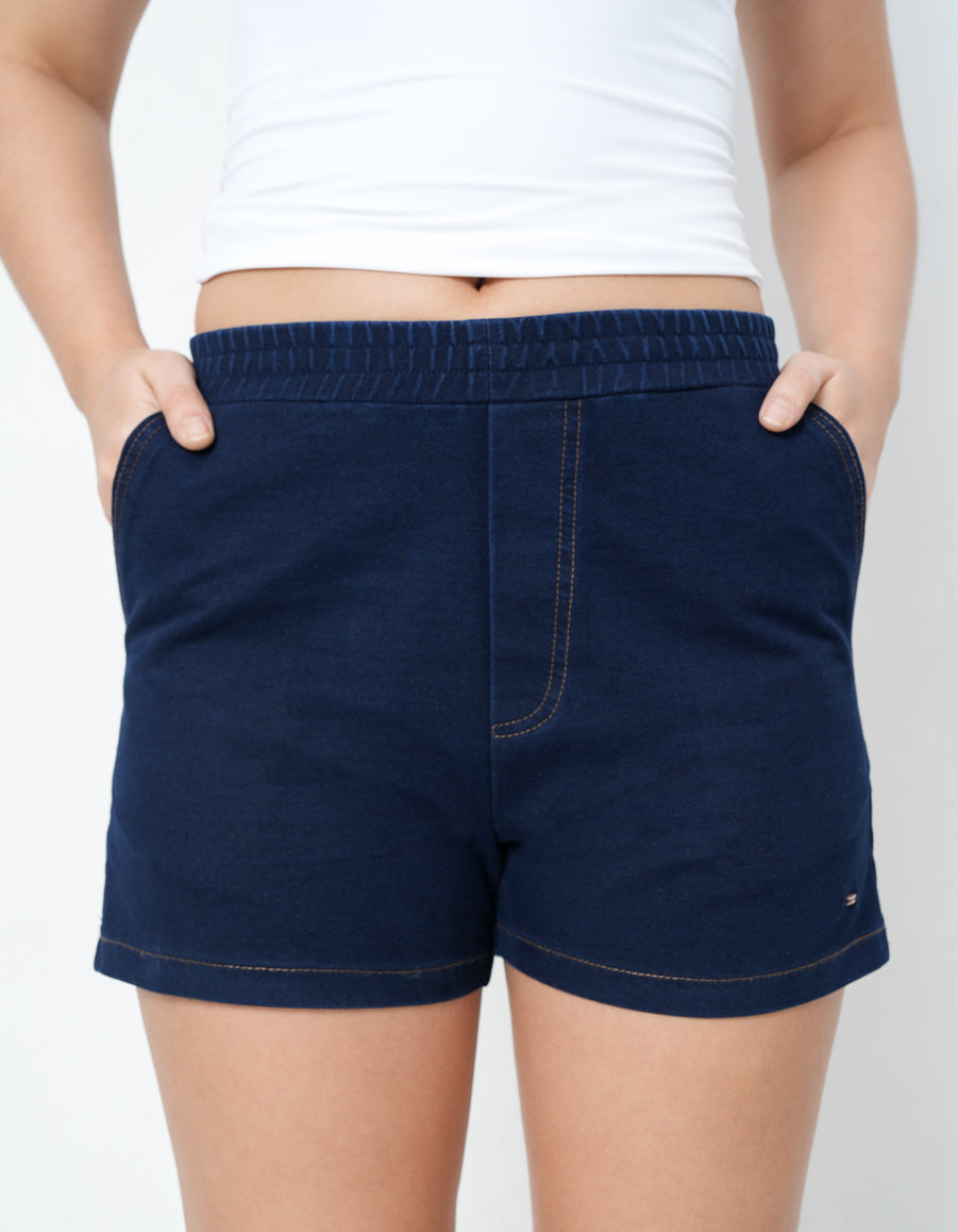 Knitted Denim Shorts-3
