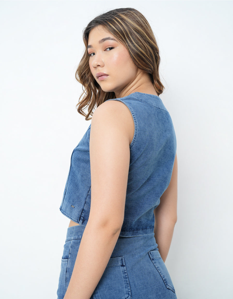 Denim Waist Coat-5