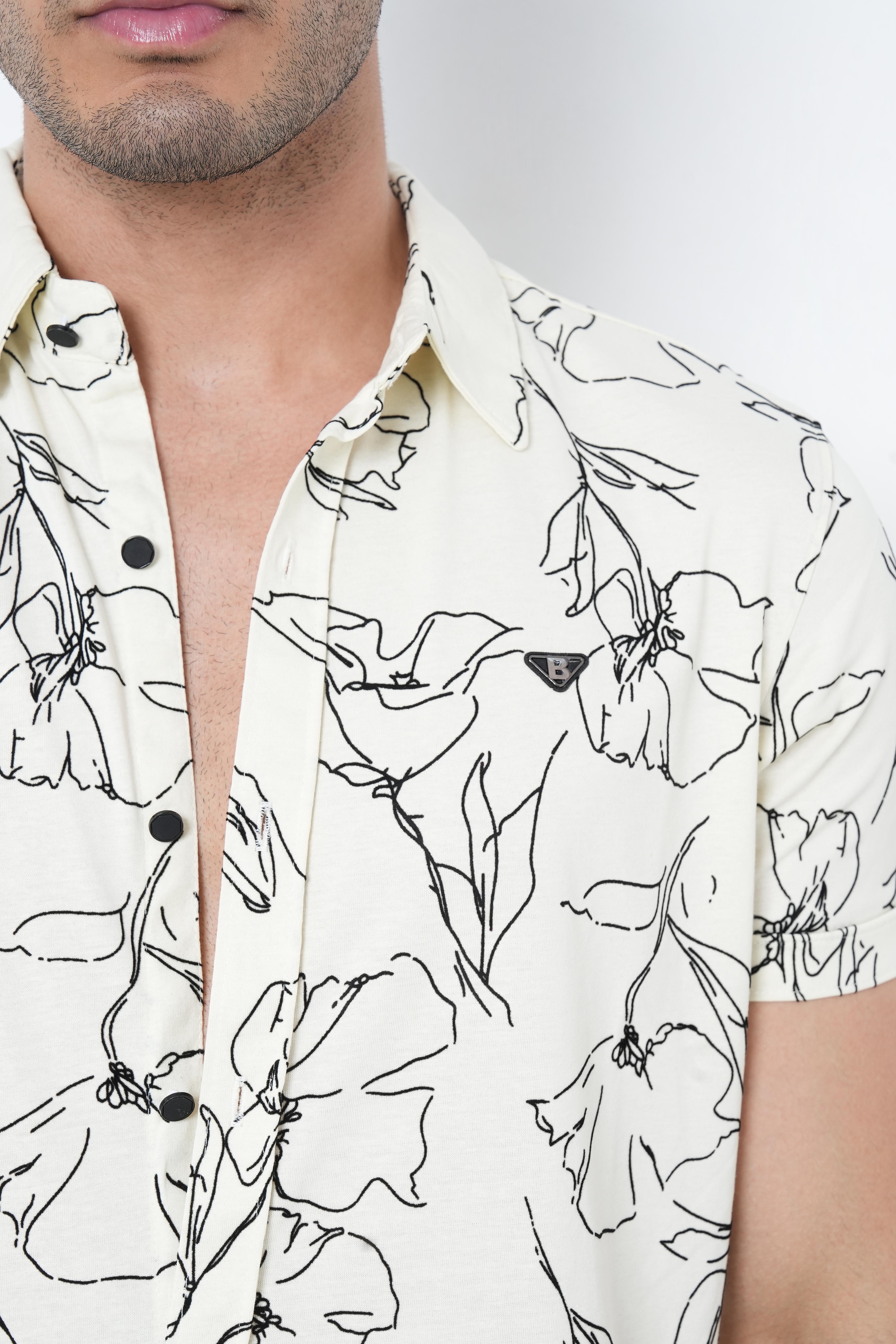Off-White Floral Printed Shirt-4