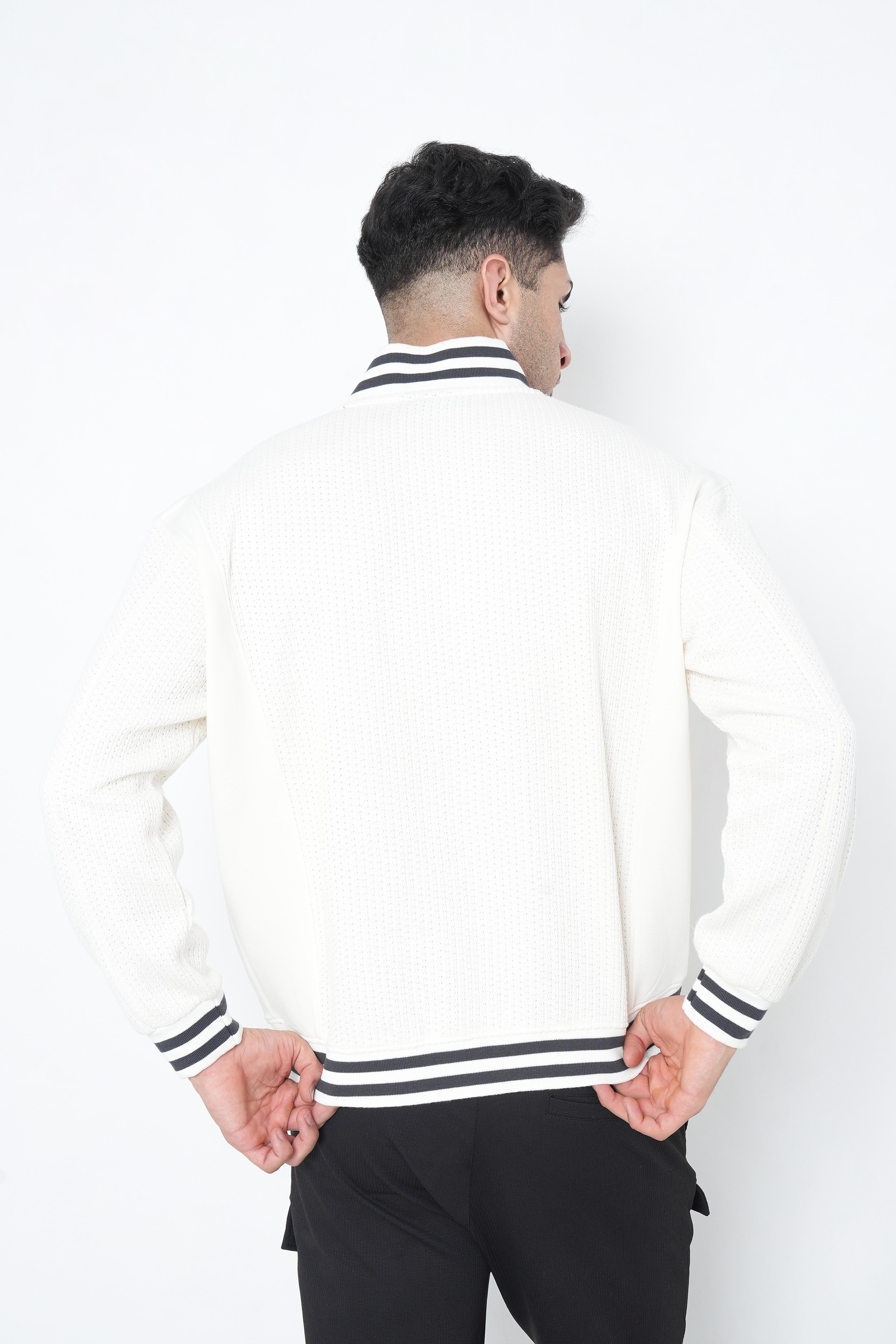 White Bomber jacket-5
