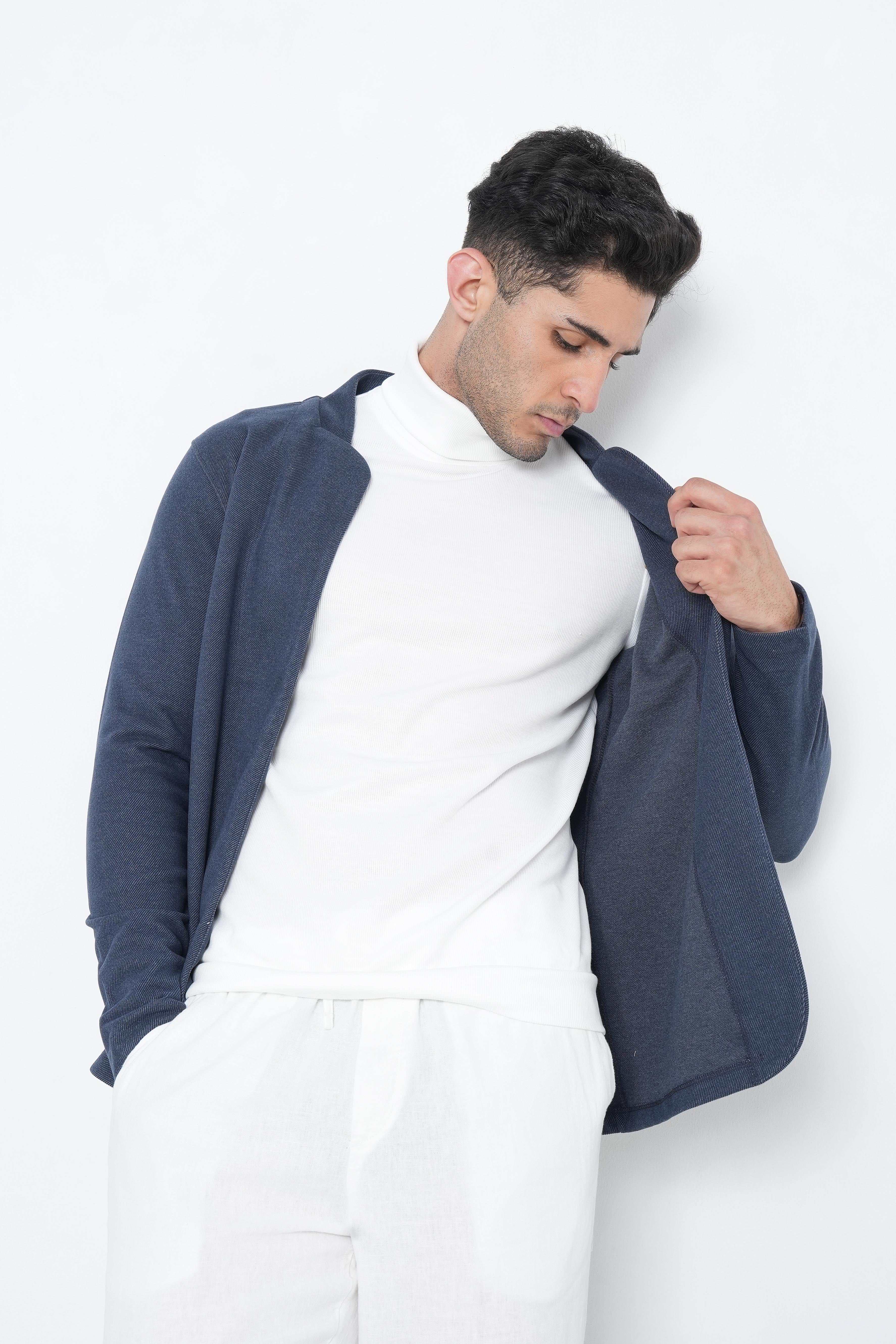 Indigo Regular Fit Casual Cardigan-3