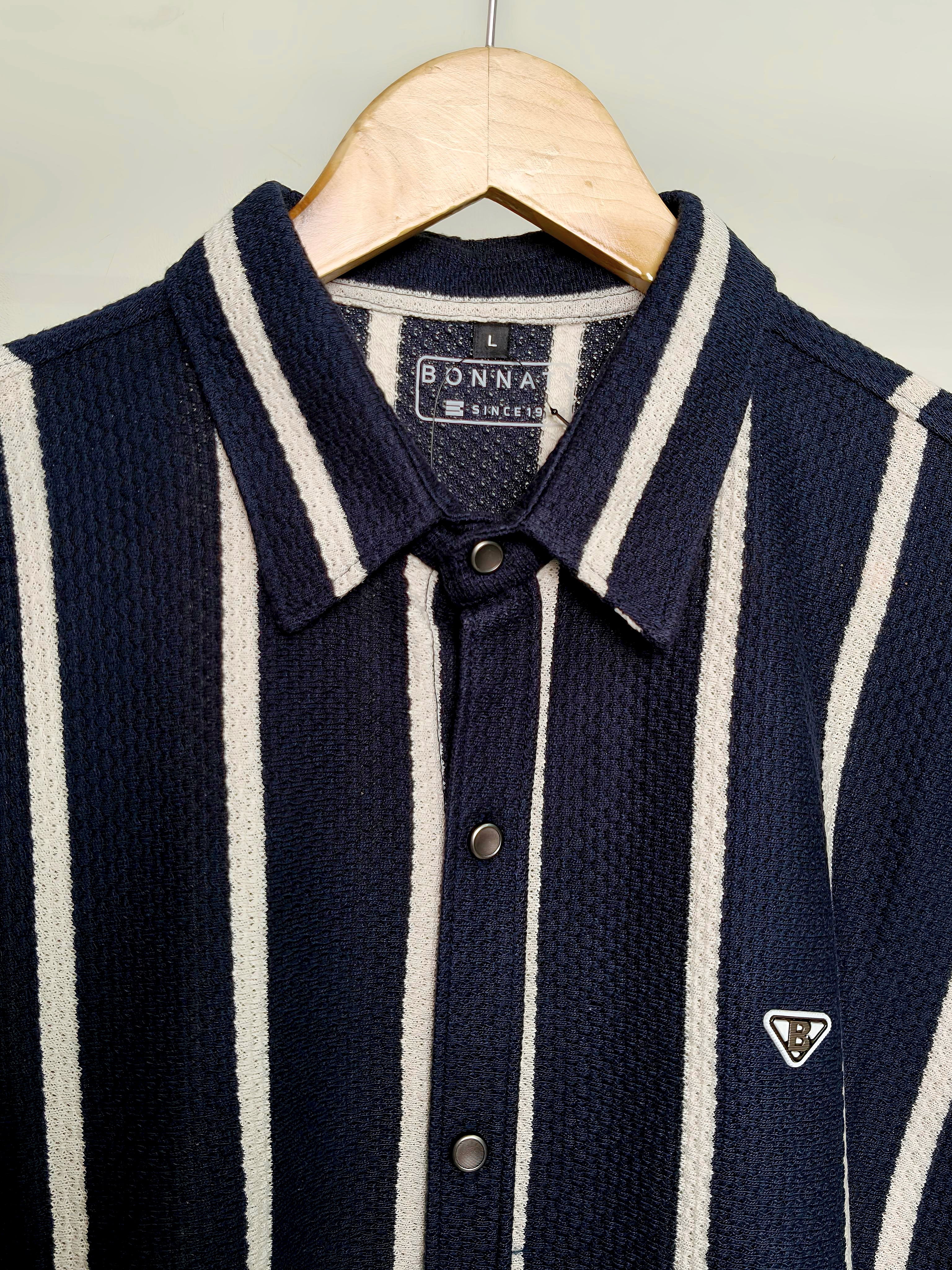 Charcoal & White Stripe Shirt-5