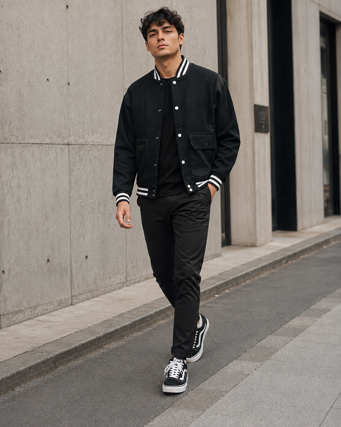 Black Bomber jacket-3