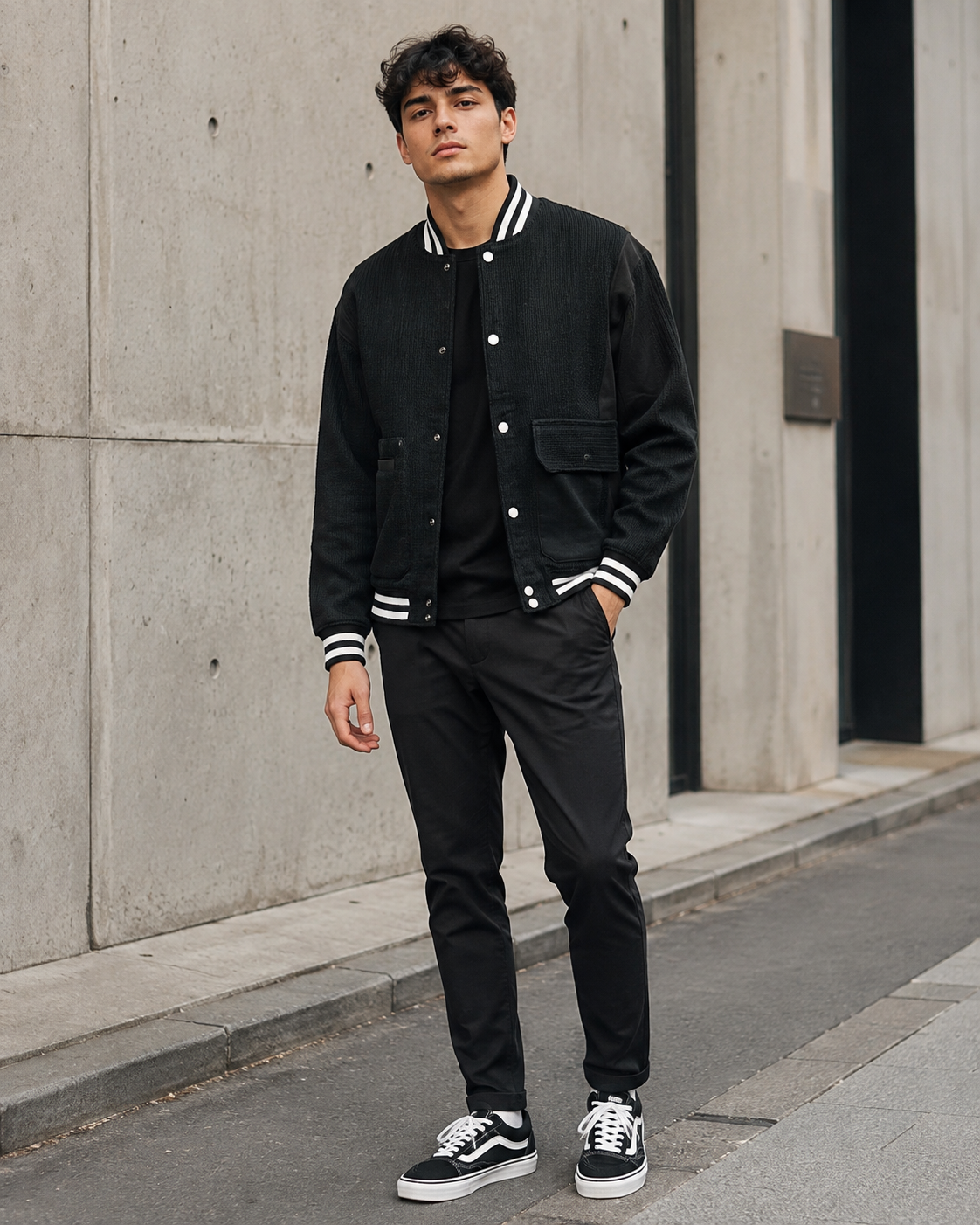 Black Bomber jacket-5