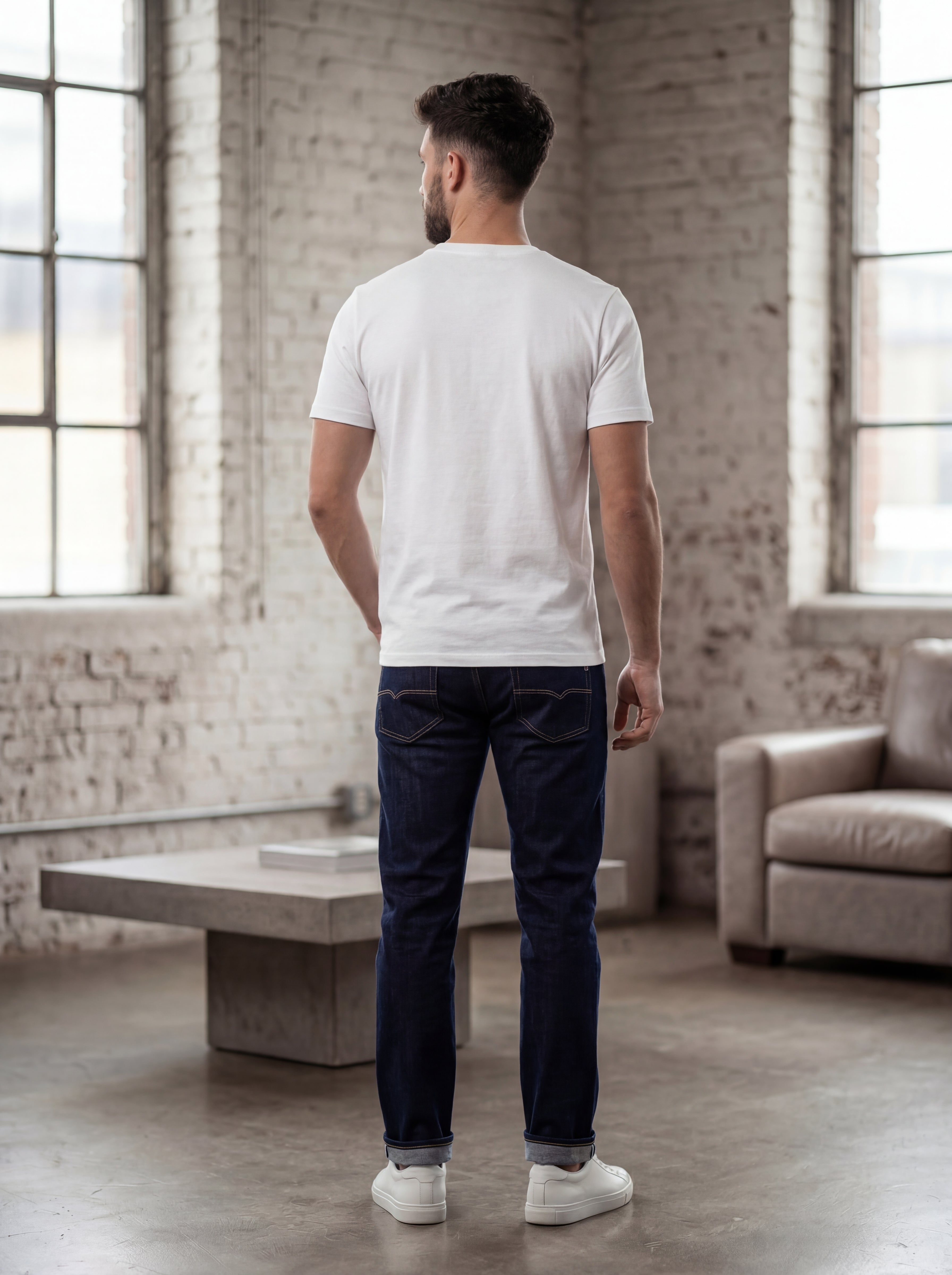 Men’s "Apex Wing" Graphic T-Shirt – Crisp White & Silver-5