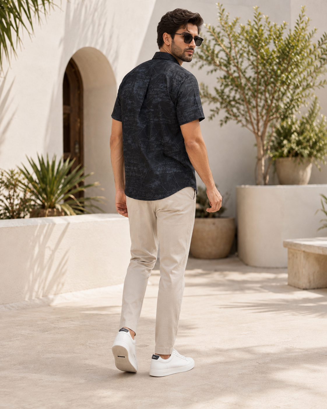 Classic Black Textured Casual Shirt-4