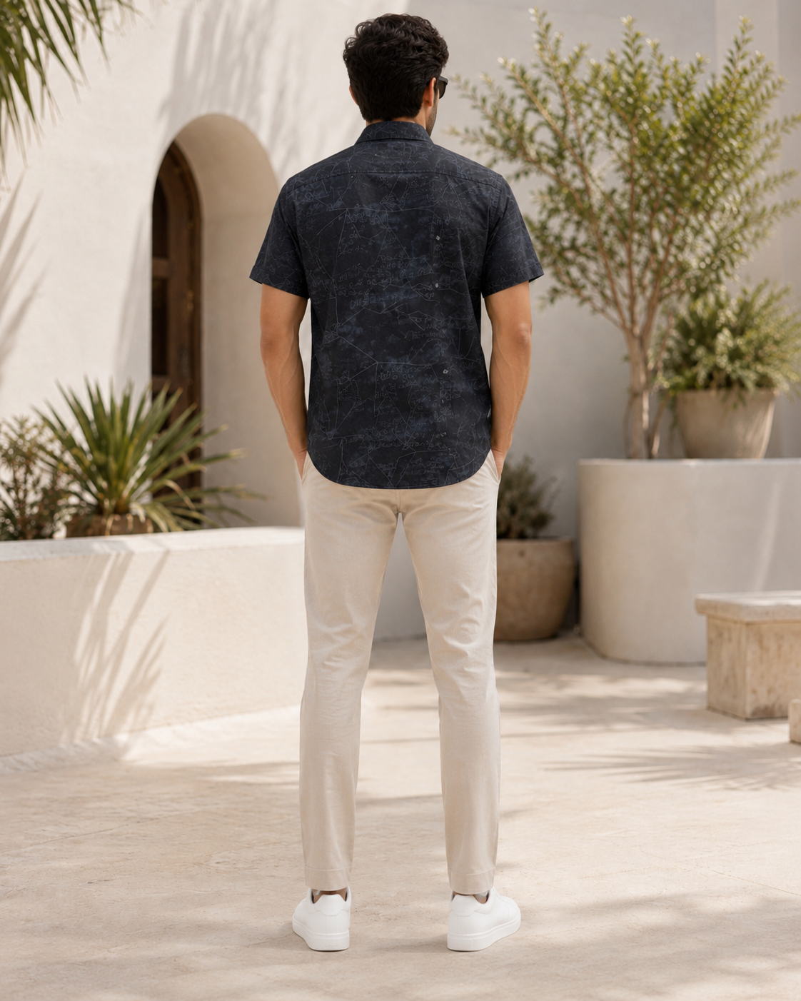 Classic Black Textured Casual Shirt-5
