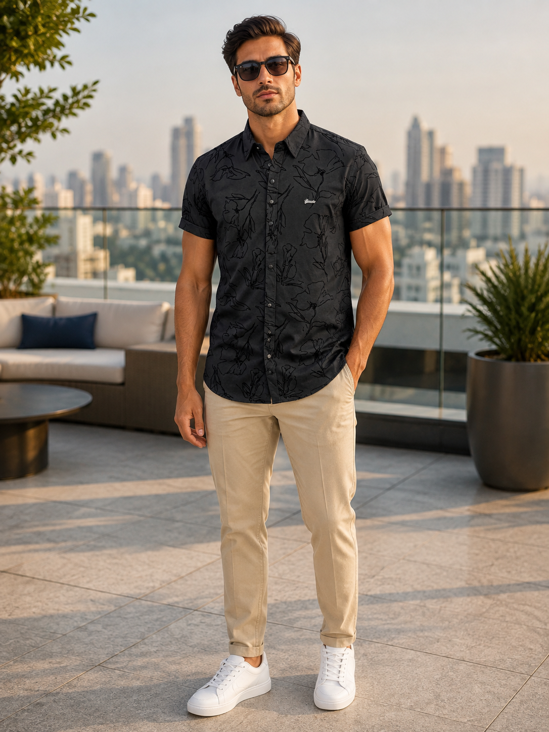 Black Fine Casual Shirt