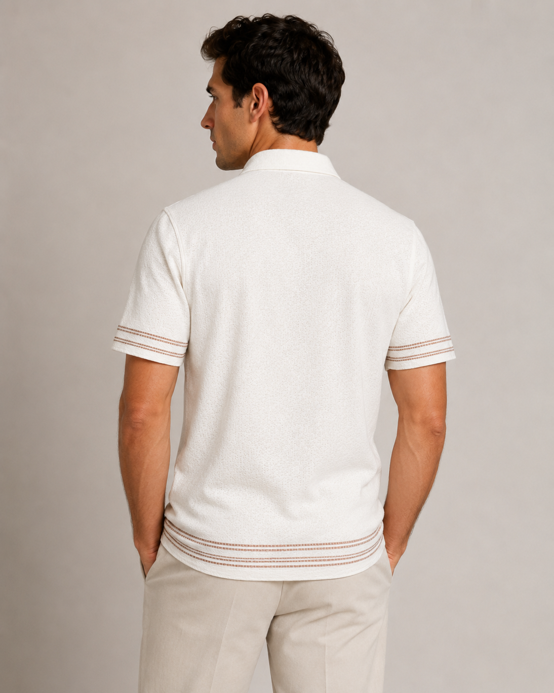 Men Rich Brown Textured Casual Shirt-4