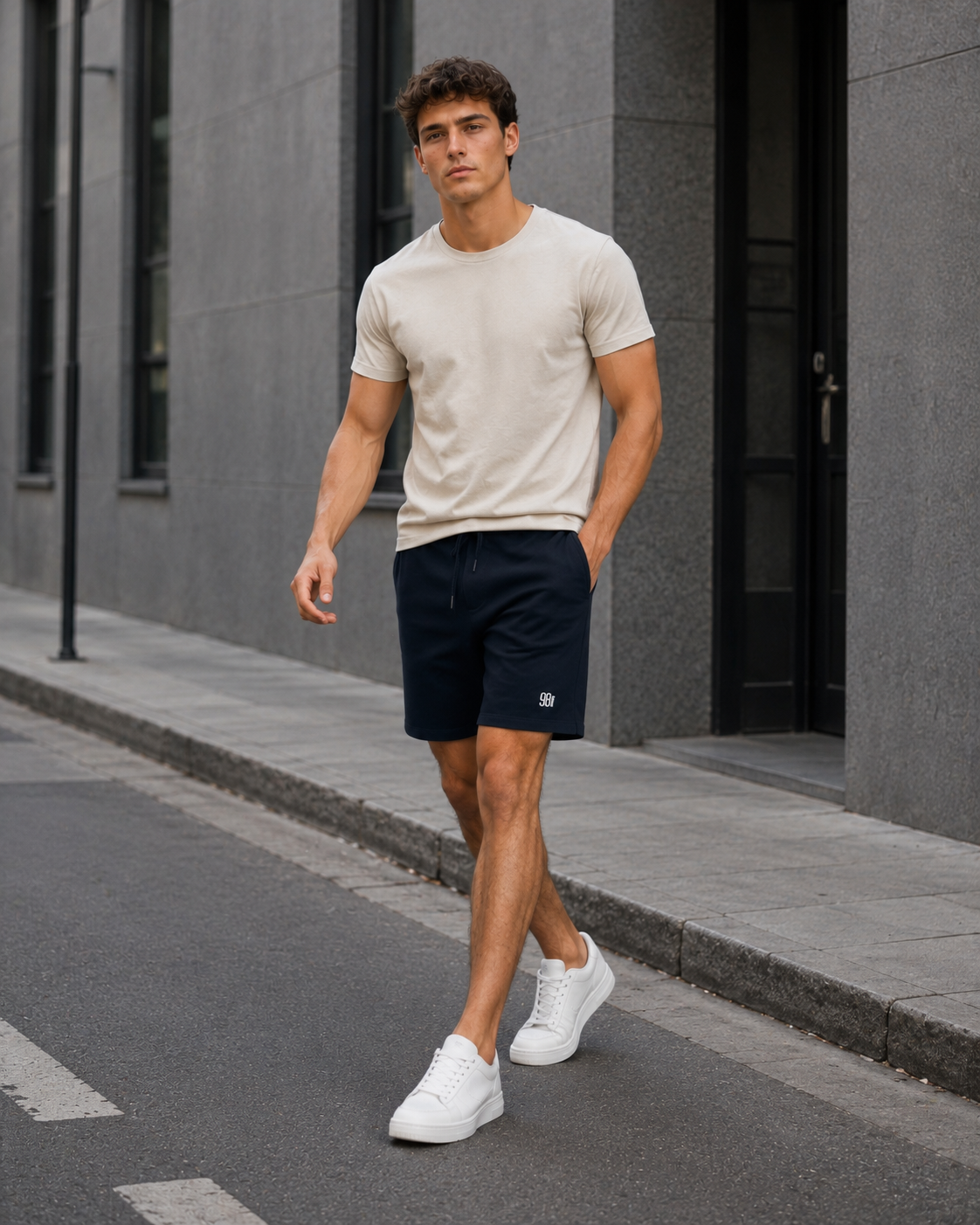 Men Black Relaxed Fit Casual Shorts-5