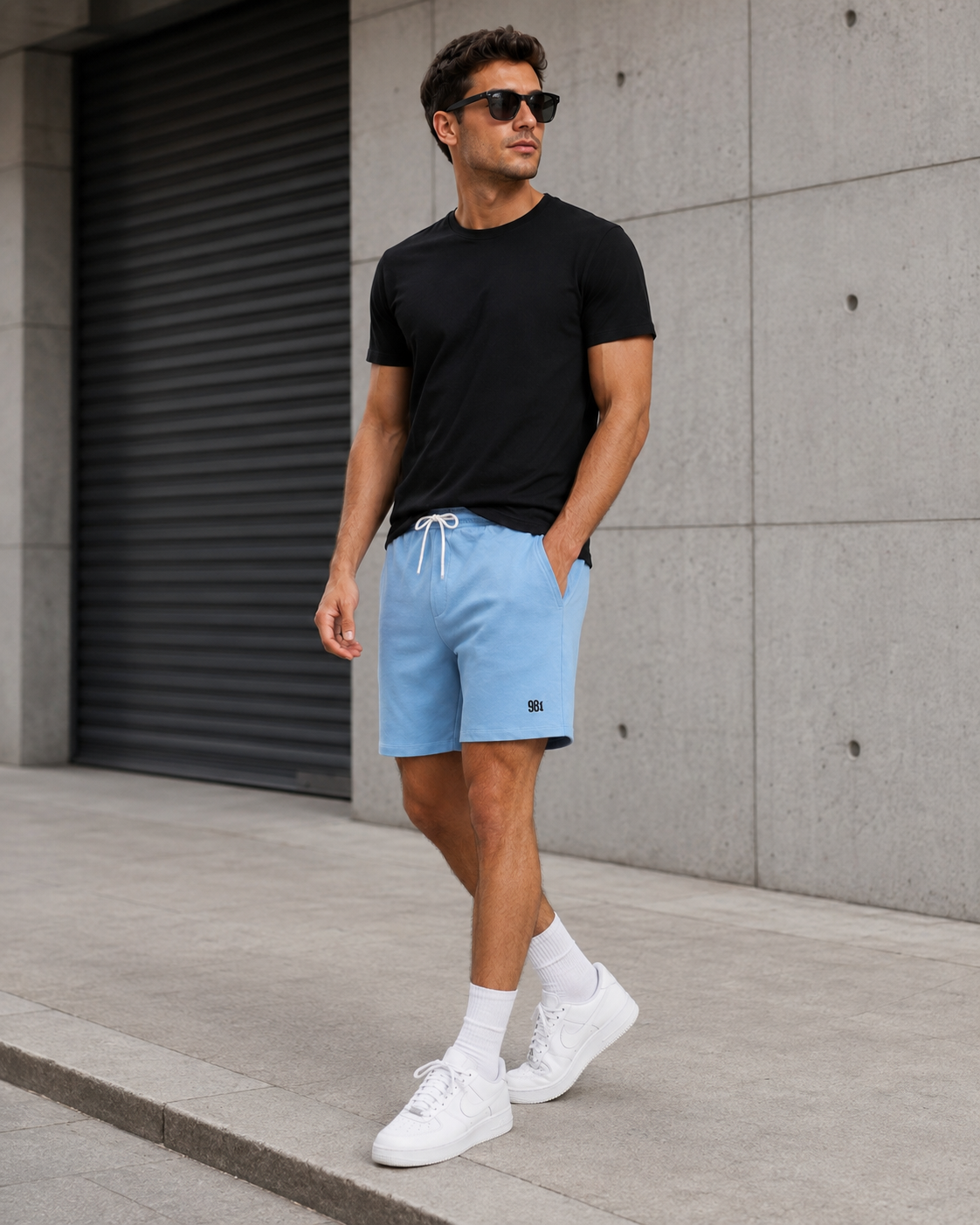 Men Sky Relaxed Fit Casual Shorts-5