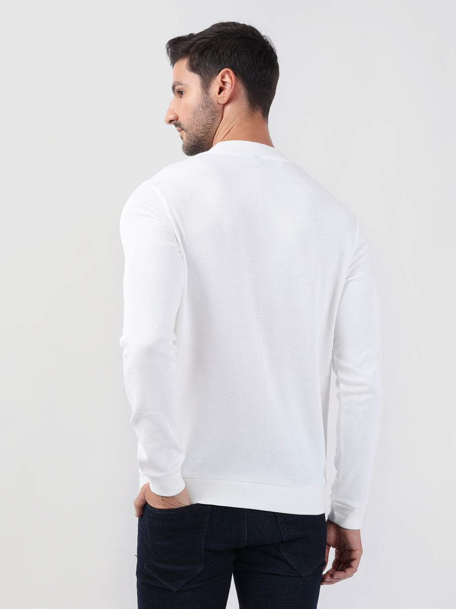 PLAIN OFFWHITE HIGHNECK SWEATSHIRT-5