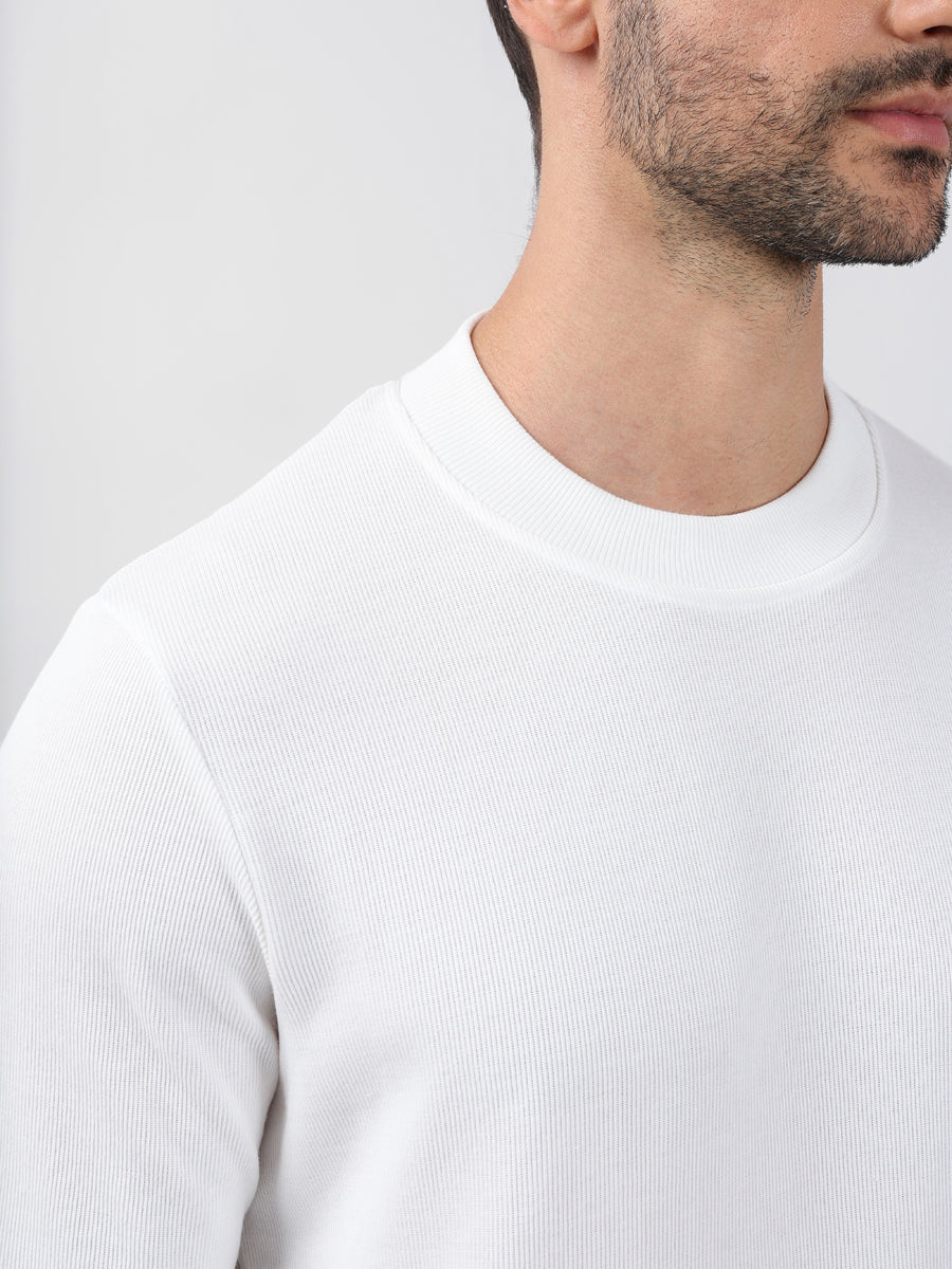 PLAIN OFFWHITE HIGHNECK SWEATSHIRT-3