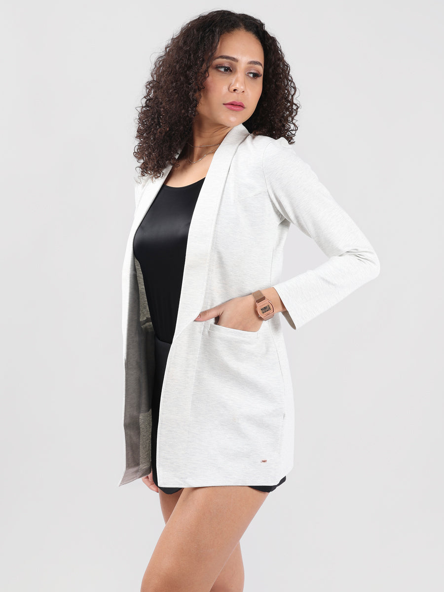 WHITE COLLORED LONGLINE CARDIGAN-3