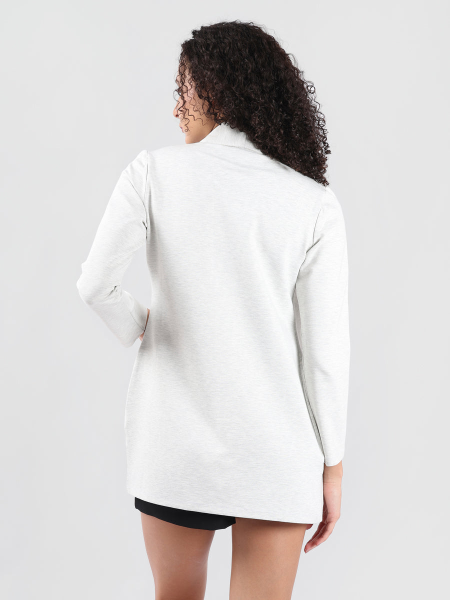 WHITE COLLORED LONGLINE CARDIGAN-4