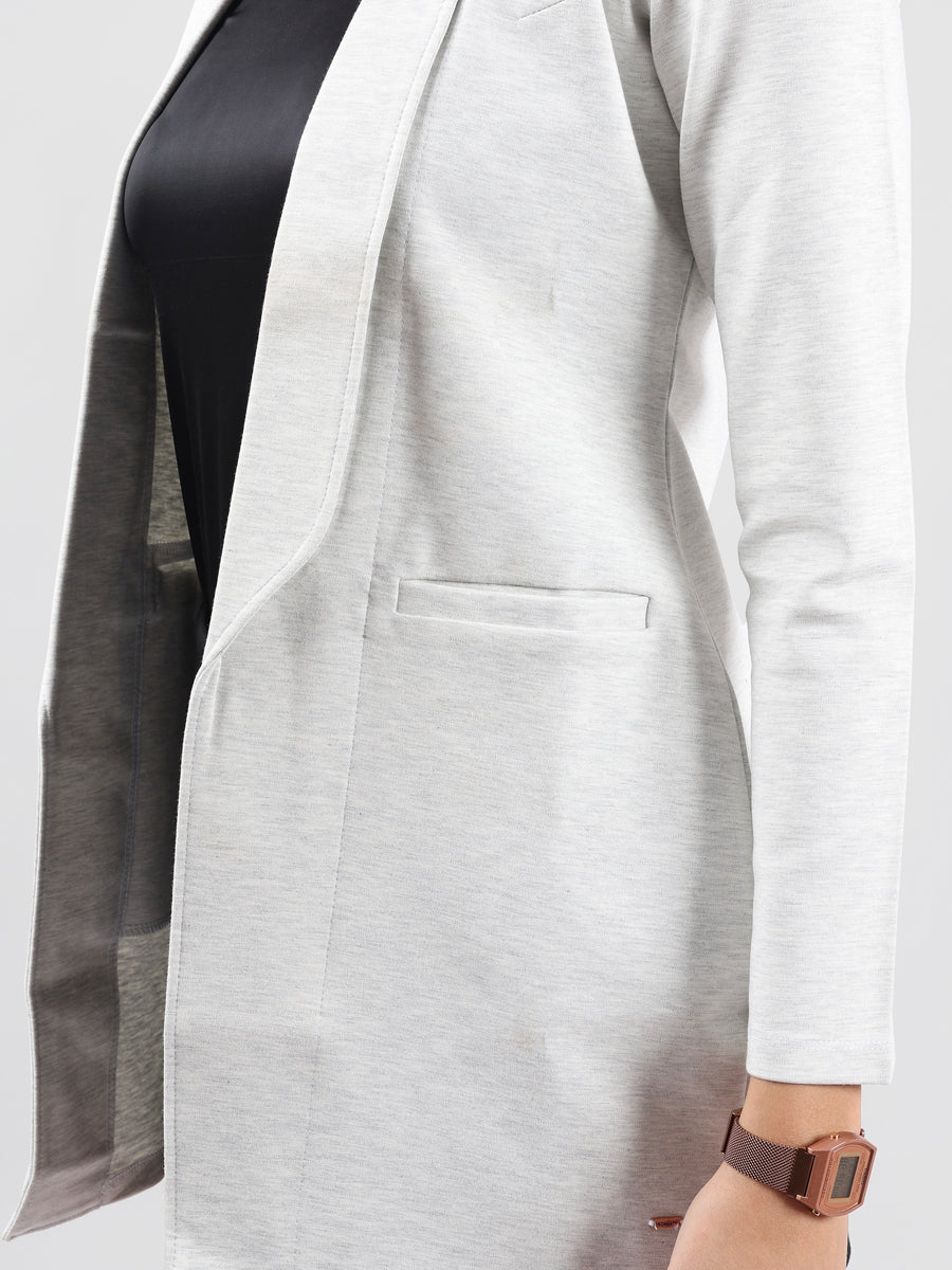 WHITE COLLORED LONGLINE CARDIGAN-5