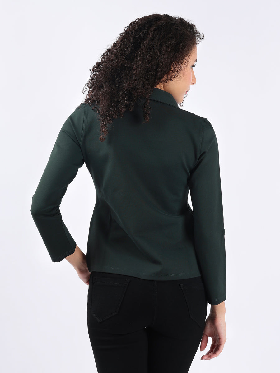 FOREST GREEN SINGLE-BREASTED BLAZER-4