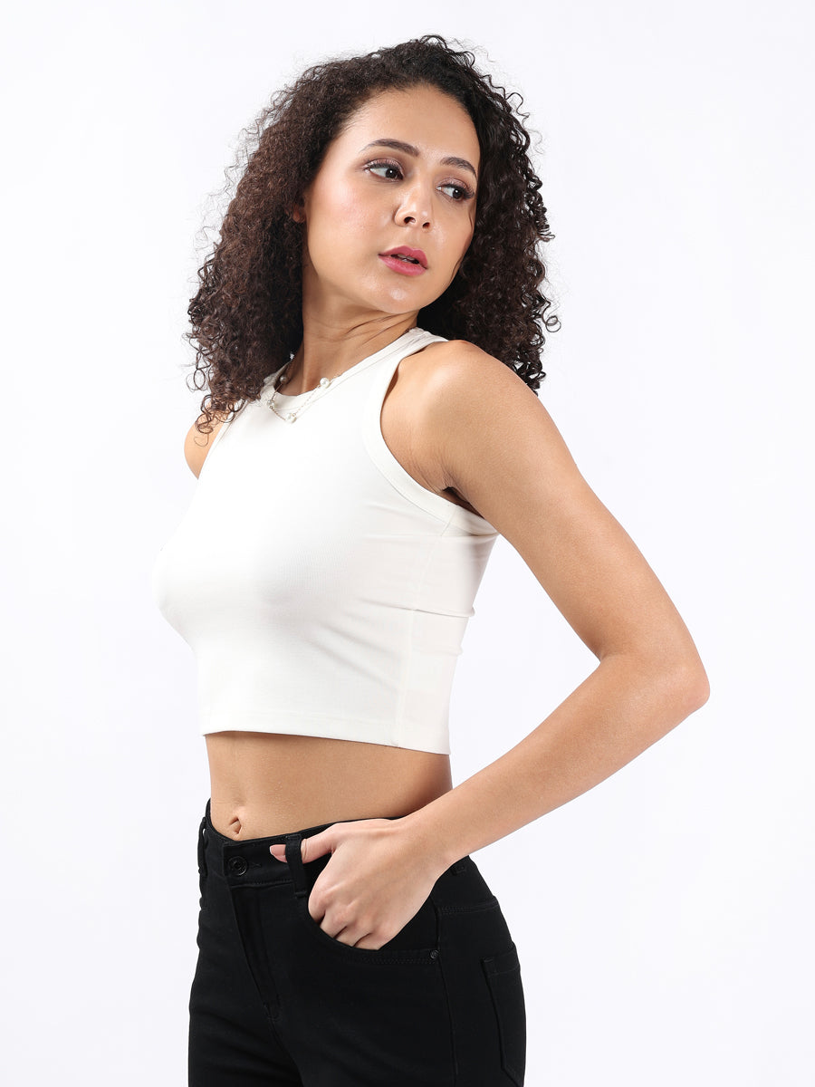 WHITE RIBBED CROP TANK TOP-3