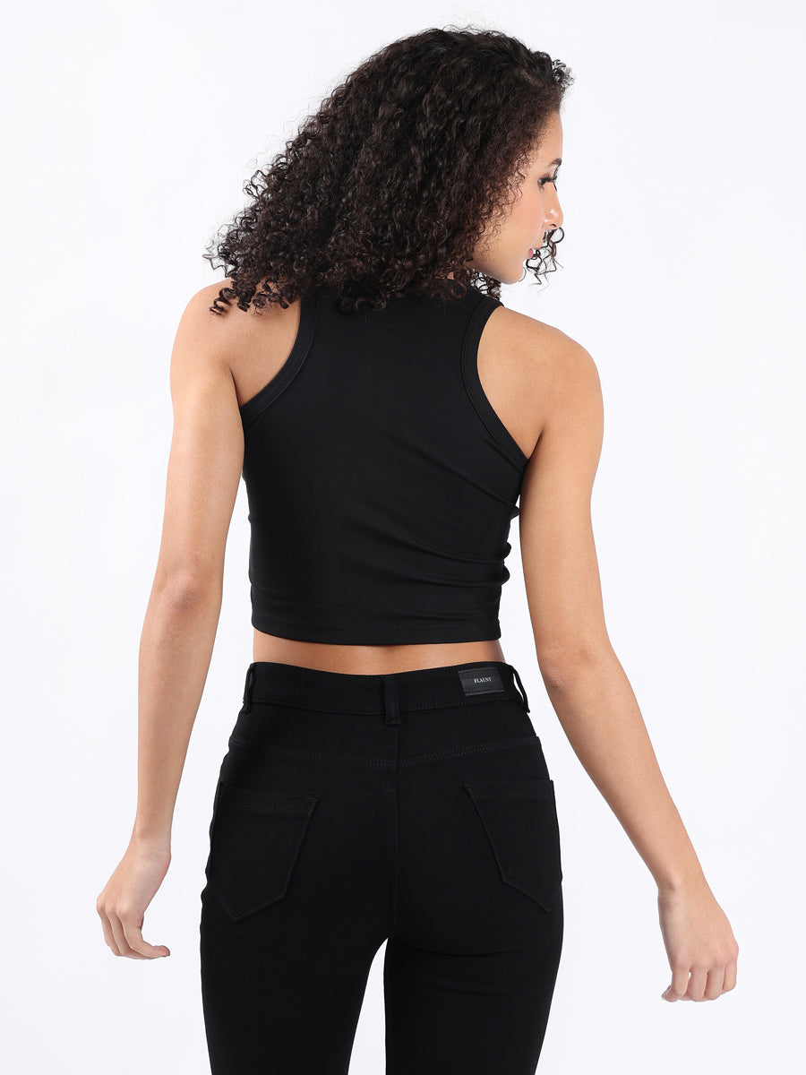BLACK RIBBED CROP TANK TOP-4